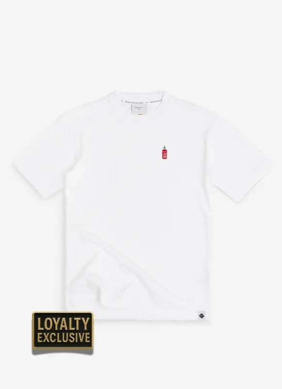 Members Club Oversized T Shirt | Hot Sauce | White sold by Percival