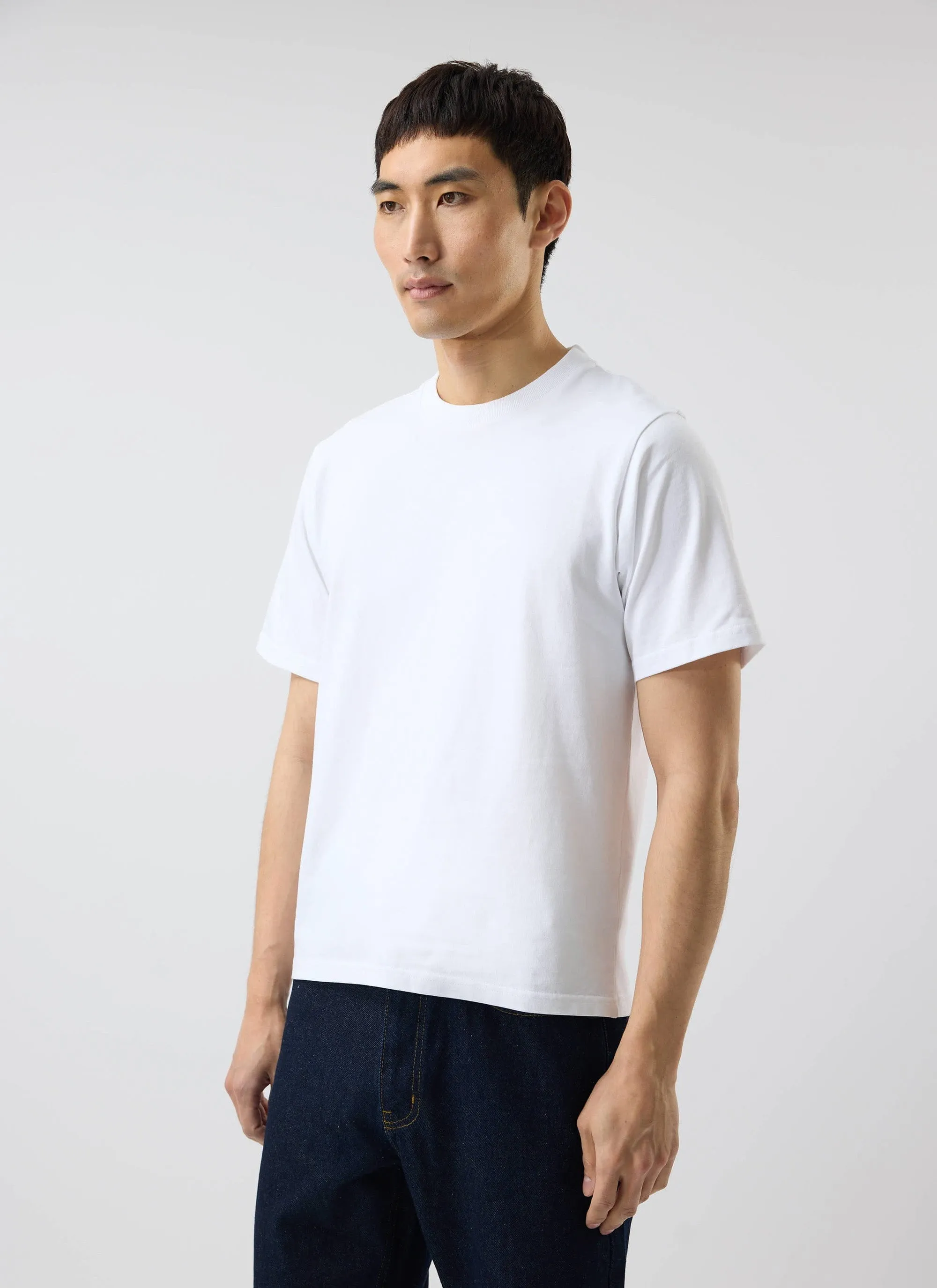 Cropped Regular Fit T Shirt | Organic Cotton | White sold by Percival product image thumbnail 2