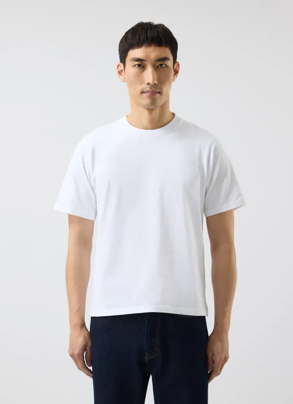 Cropped Regular Fit T Shirt | Organic Cotton | White sold by Percival