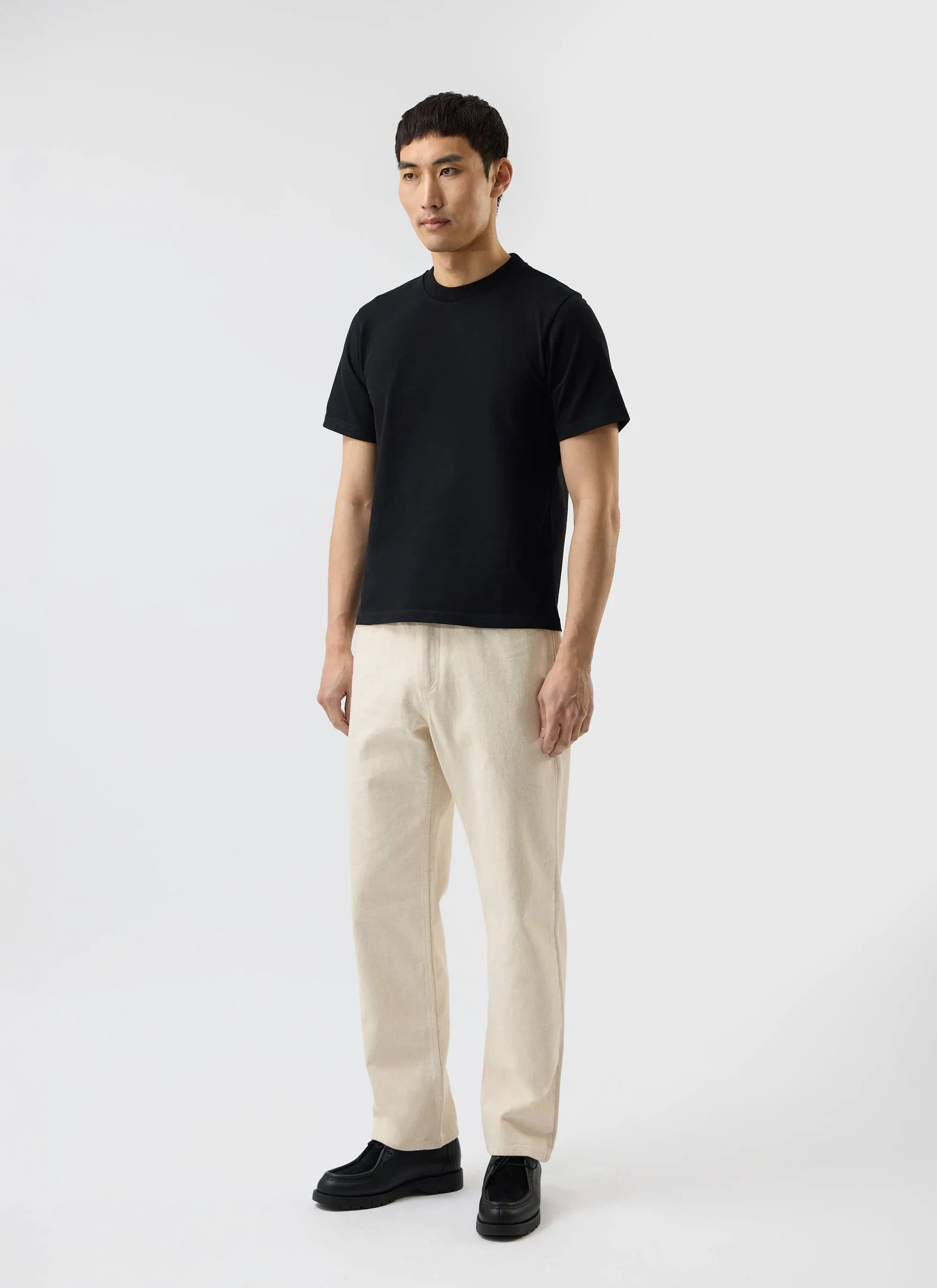 Cropped Regular Fit T Shirt | Organic Cotton | Black sold by Percival product image thumbnail 5