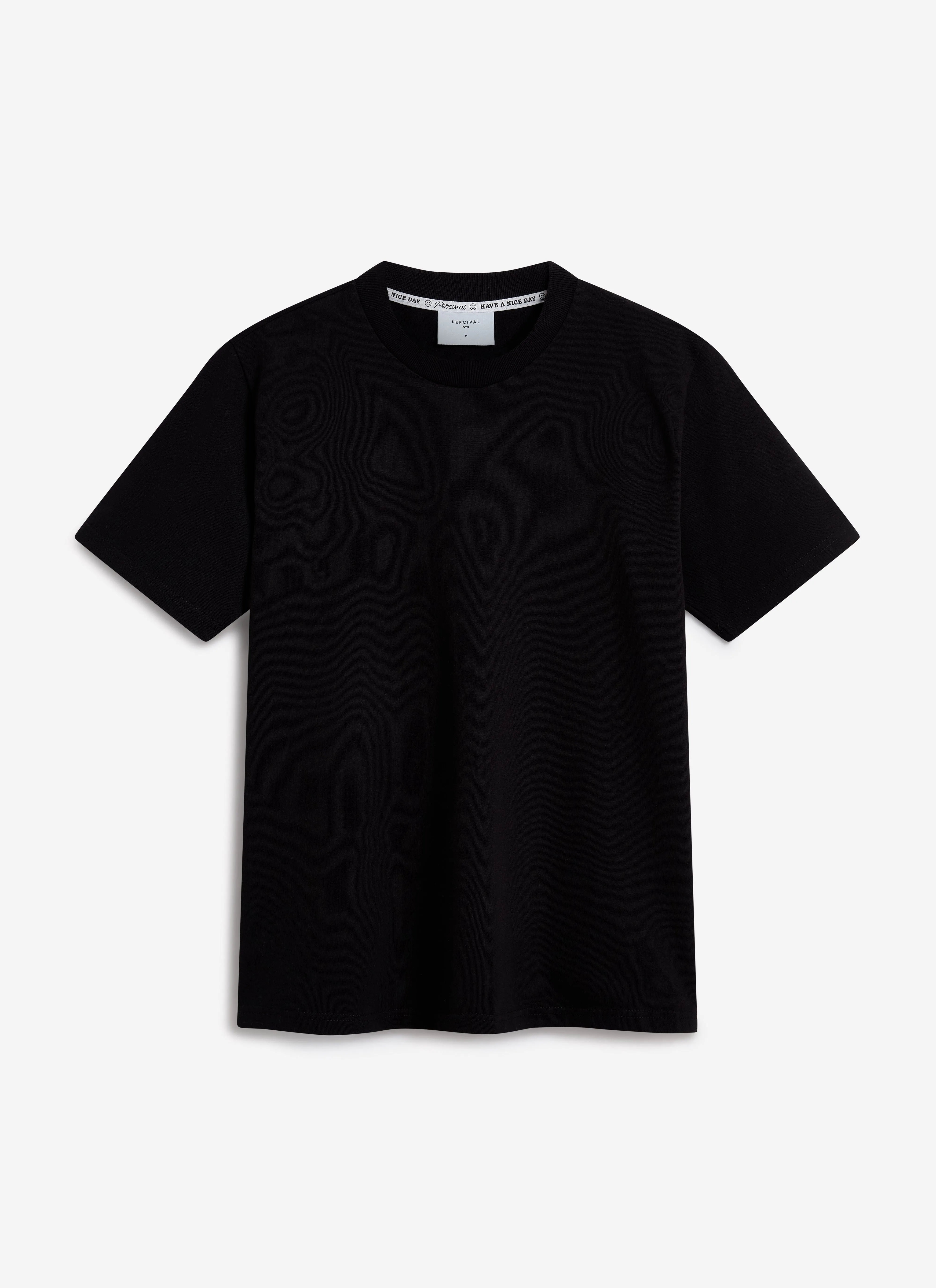 Cropped Regular Fit T Shirt | Organic Cotton | Black sold by Percival