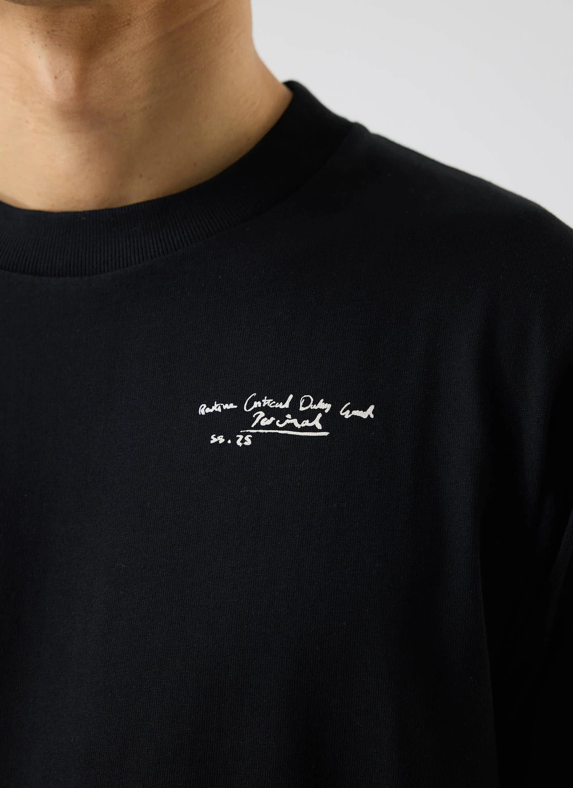 Picnic T Shirt | Embrodiered Organic Cotton | Black sold by Percival product image thumbnail 5