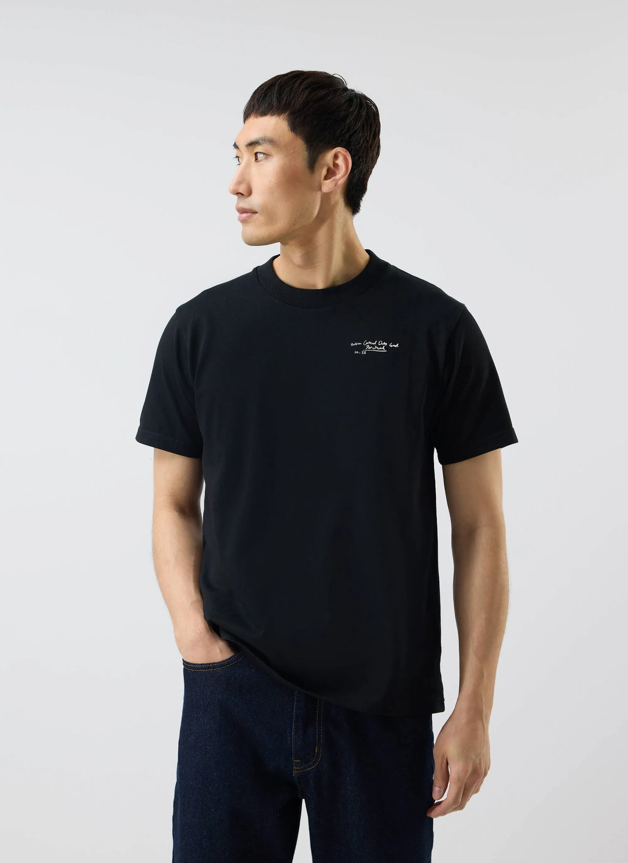 Picnic T Shirt | Embrodiered Organic Cotton | Black sold by Percival product image thumbnail 3