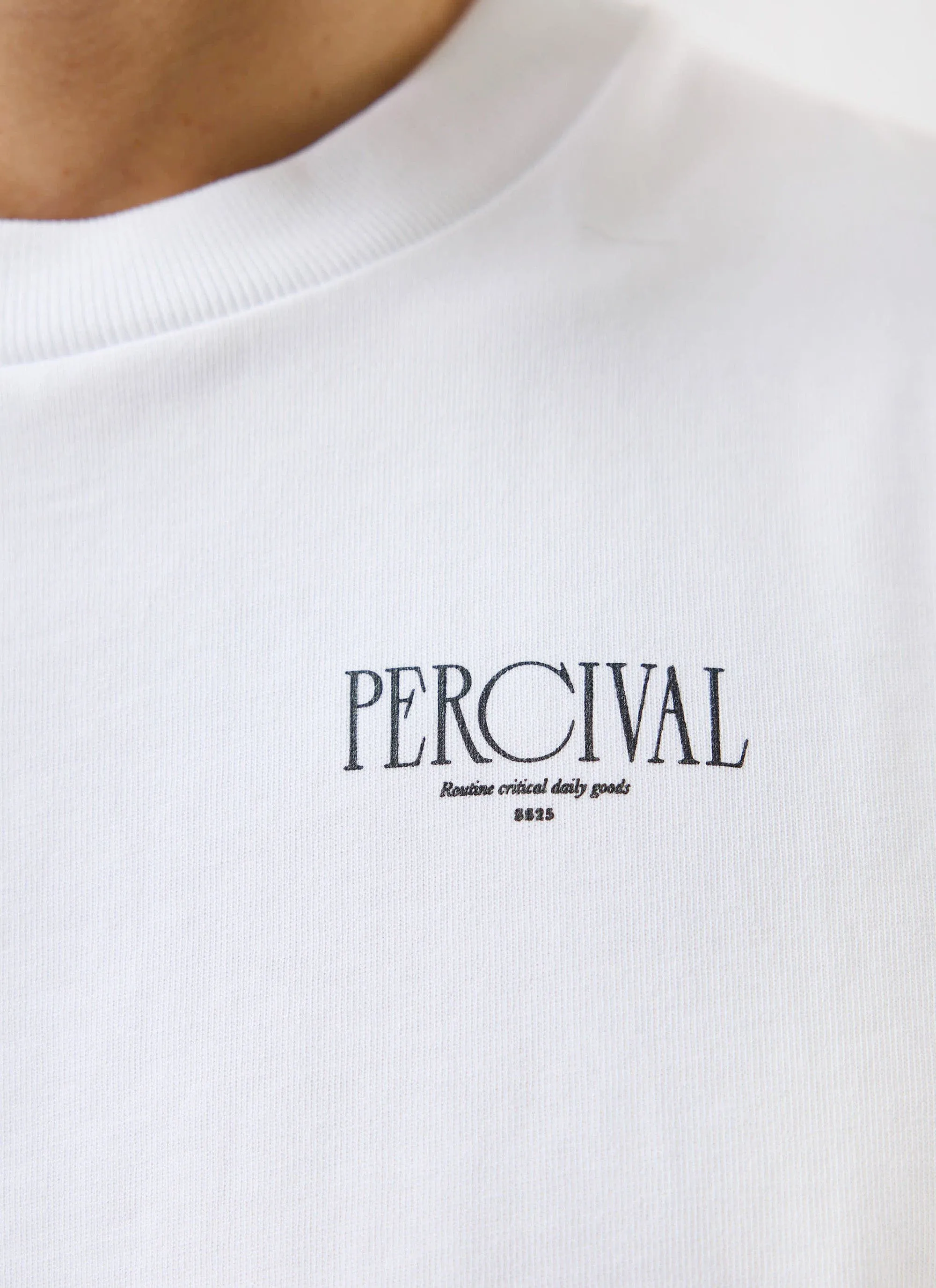 Bistro T Shirt | Embroidered Organic Cotton | White sold by Percival product image thumbnail 5