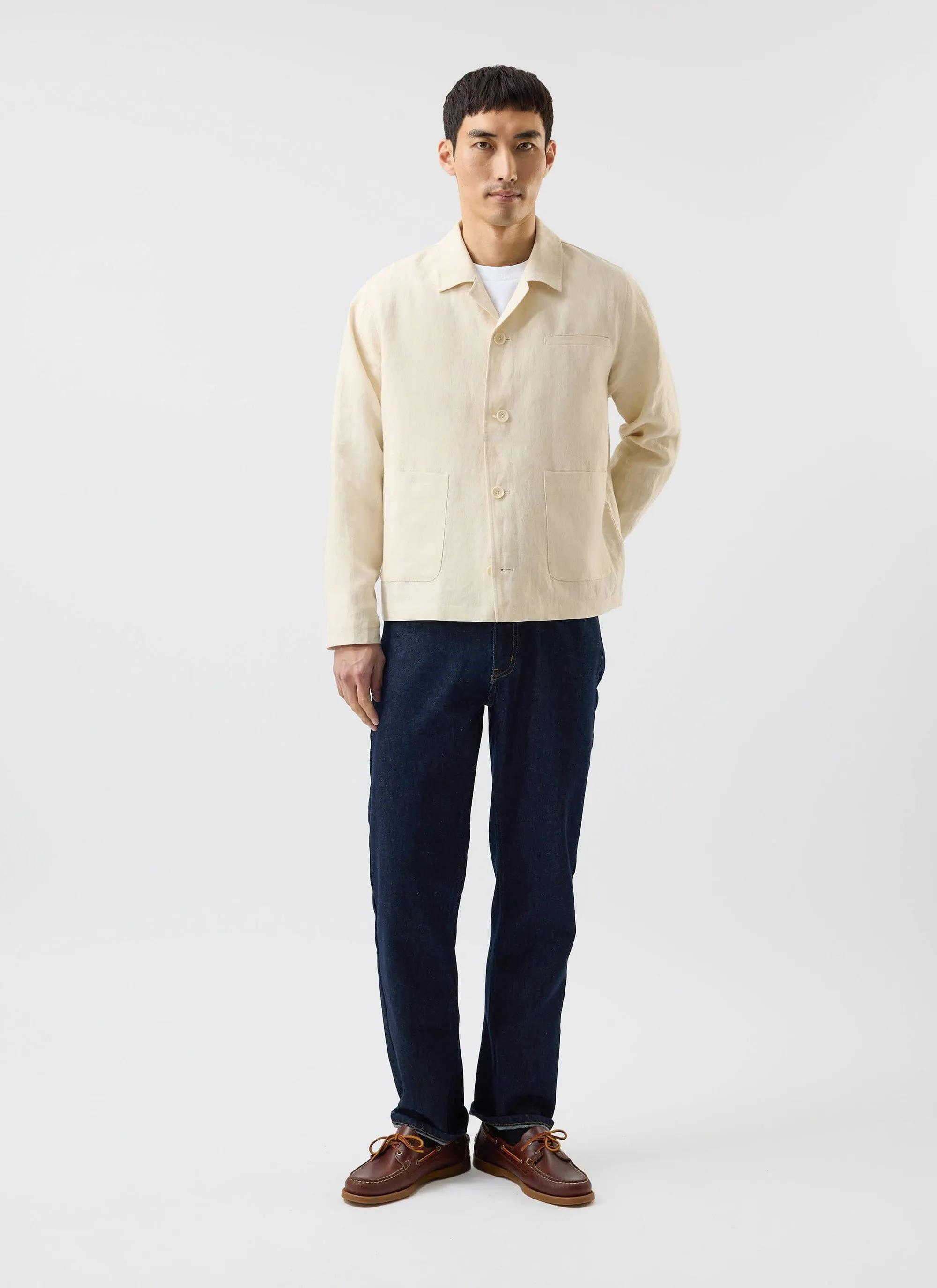 Relaxed Linen Overshirt | Stone sold by Percival product image thumbnail 5