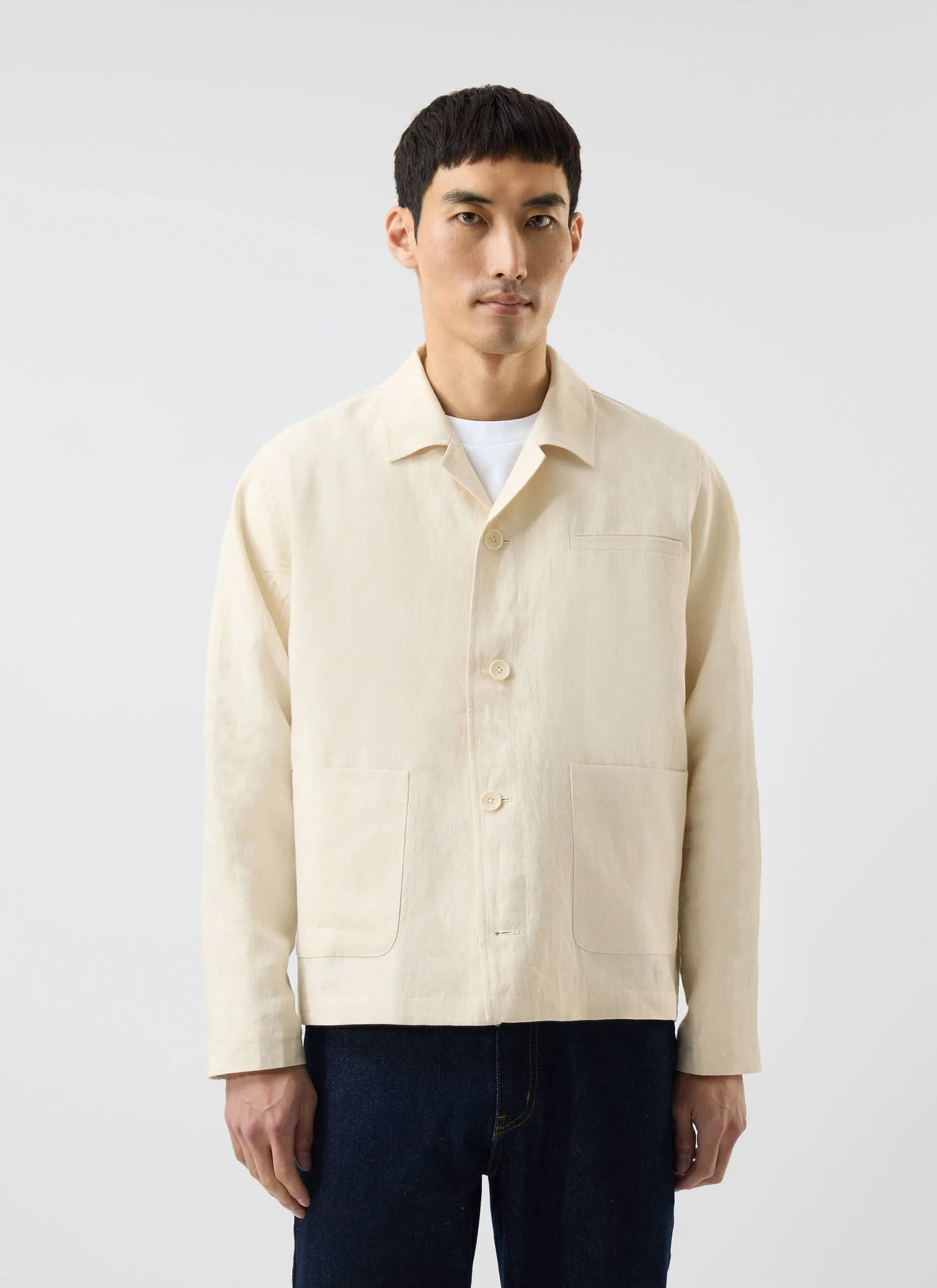 Relaxed Linen Overshirt | Stone sold by Percival product image thumbnail 2
