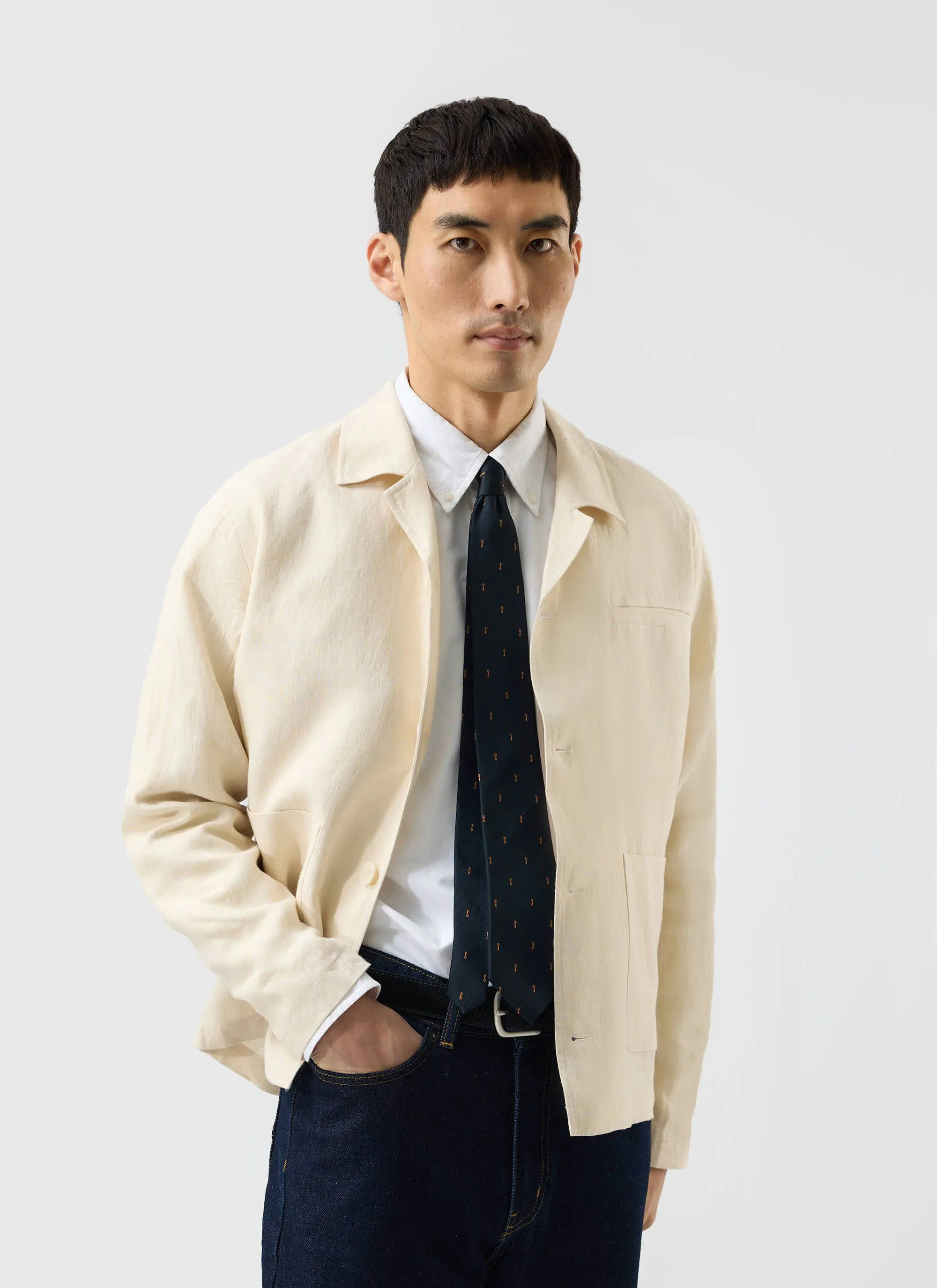 Relaxed Linen Overshirt | Stone sold by Percival product image thumbnail 3