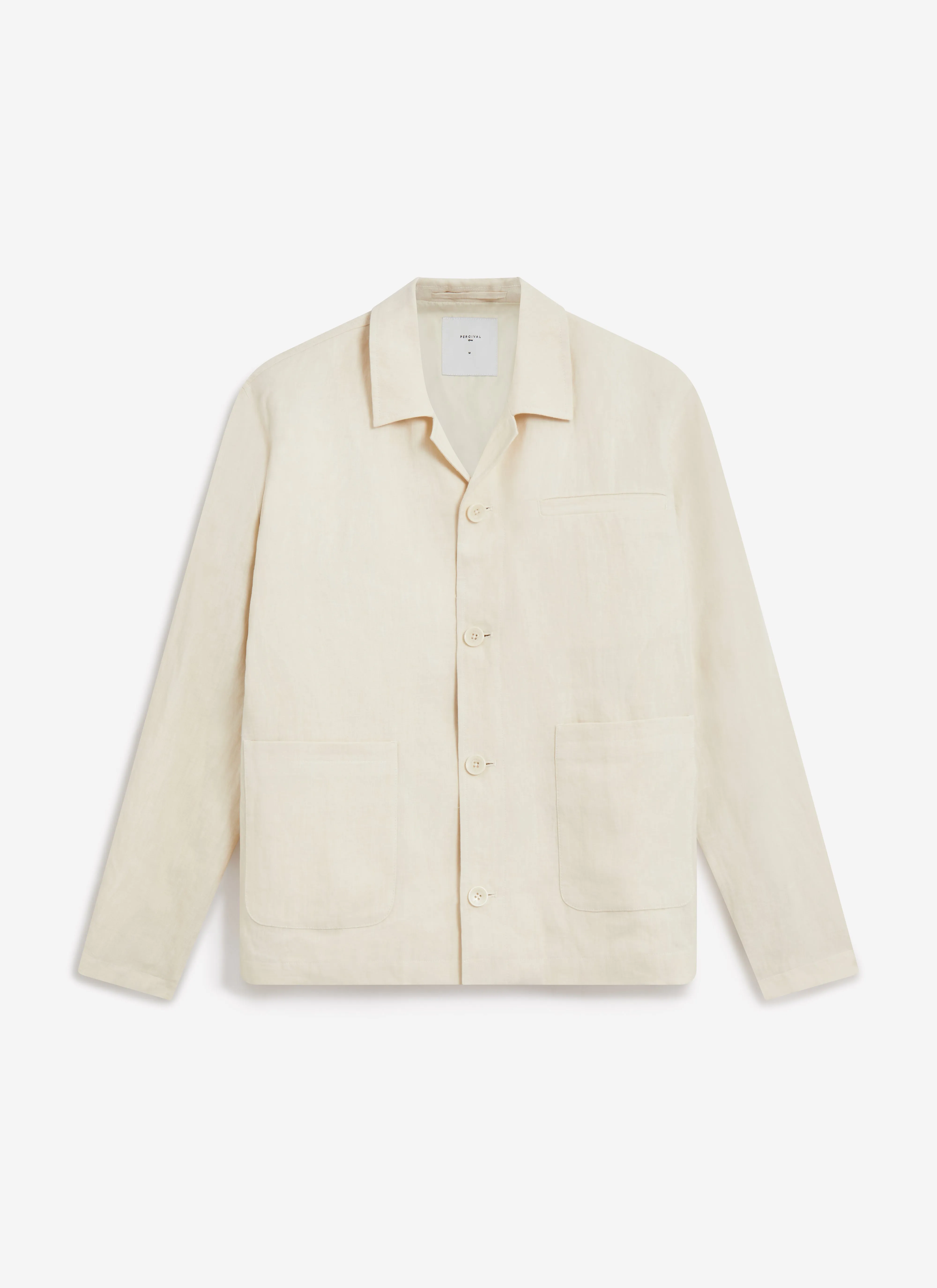Relaxed Linen Overshirt | Stone sold by Percival