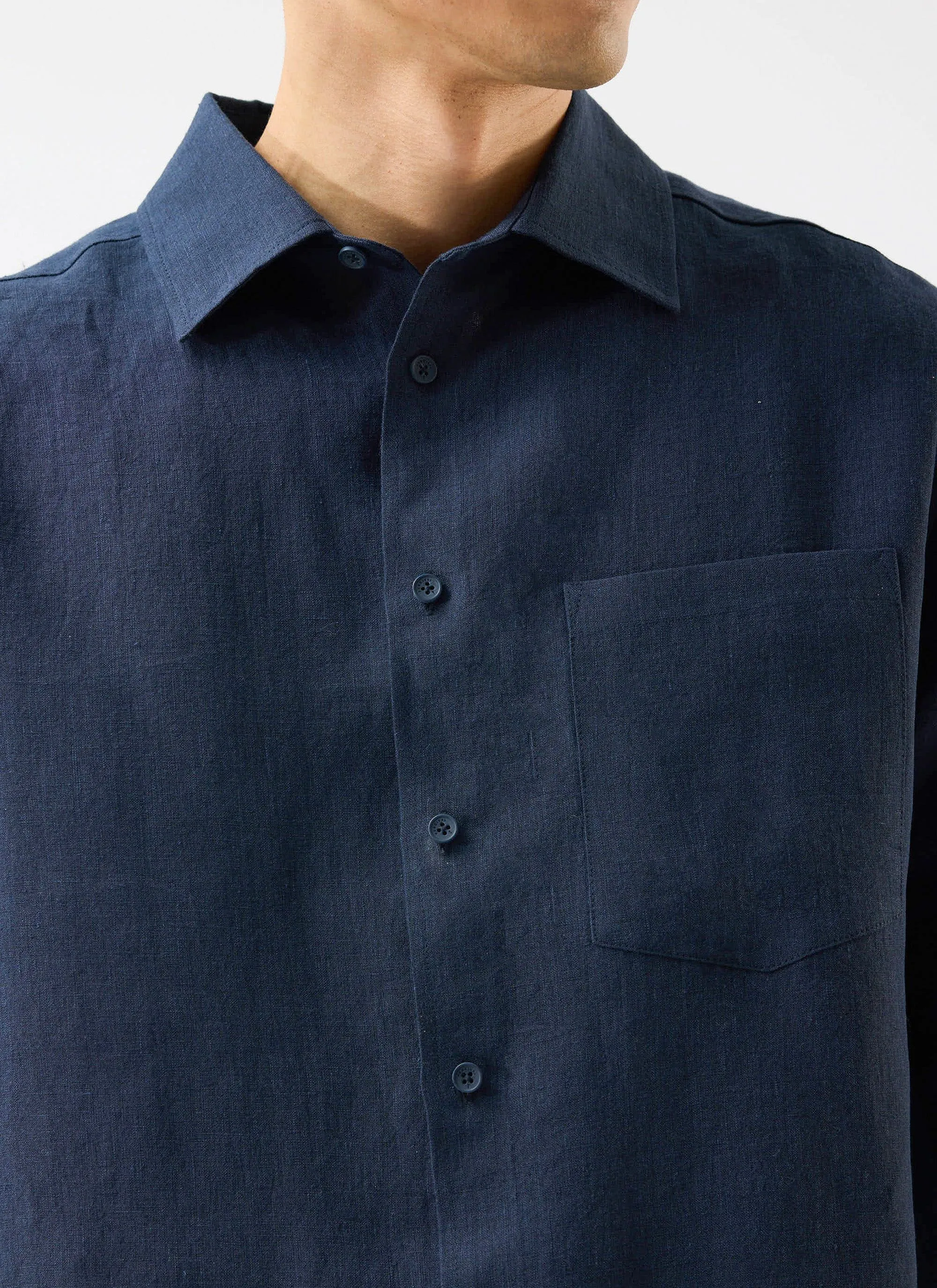 Pearce Shirt | Linen | Navy sold by Percival product image thumbnail 3