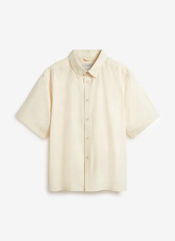 Boxy Cropped Clerk Shirt | Ecru sold by Percival