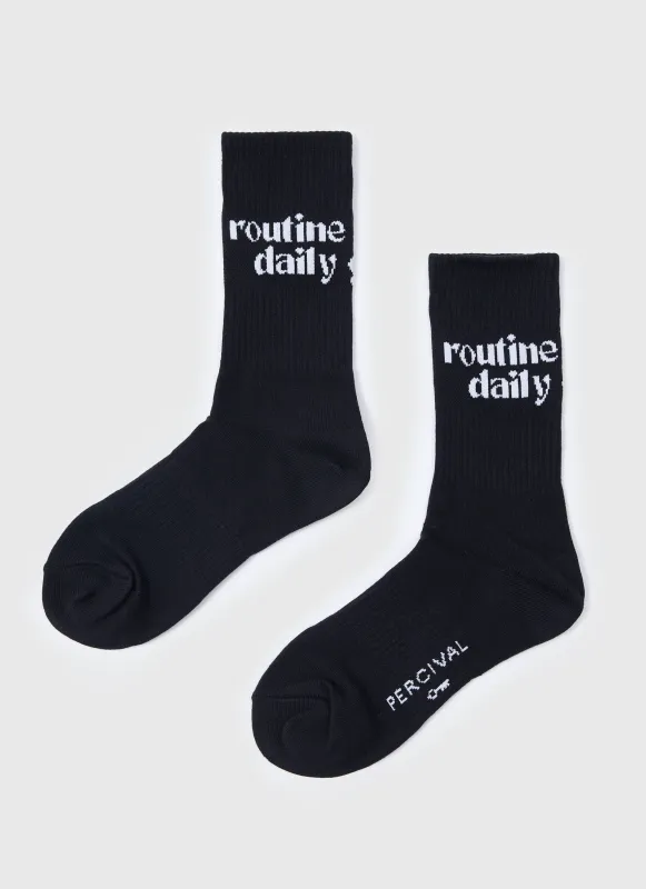 Routine Critical Daily Goods Socks | Black sold by Percival