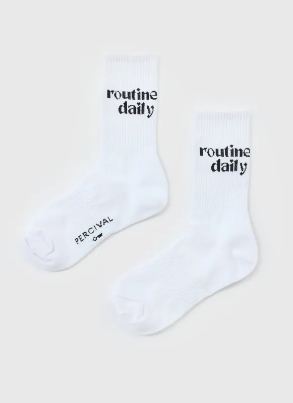Routine Critical Daily Goods Socks | White sold by Percival