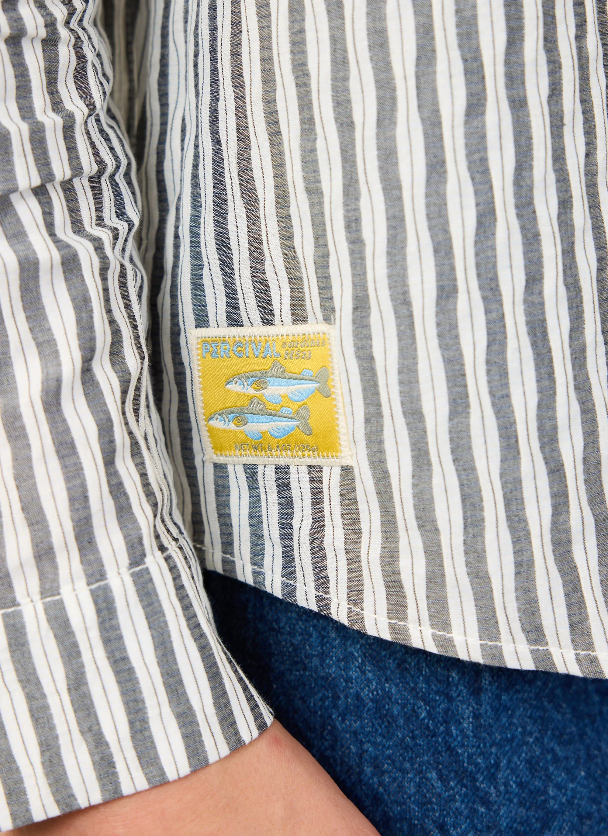 Sardine Aegean Pearce Oversized Shirt | Cotton | Black with White sold by Percival product image thumbnail 4