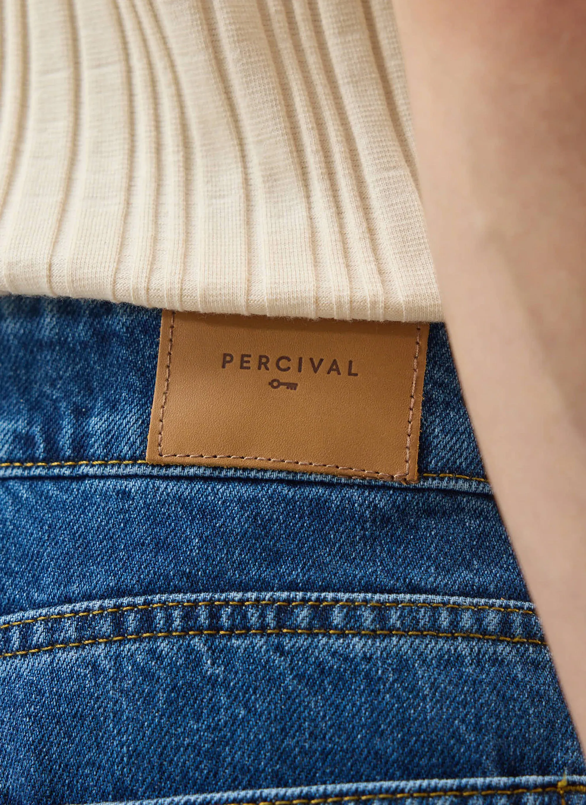Stay Press Denim Jeans | Percival x Warren | Mid Wash Blue sold by Percival product image thumbnail 4