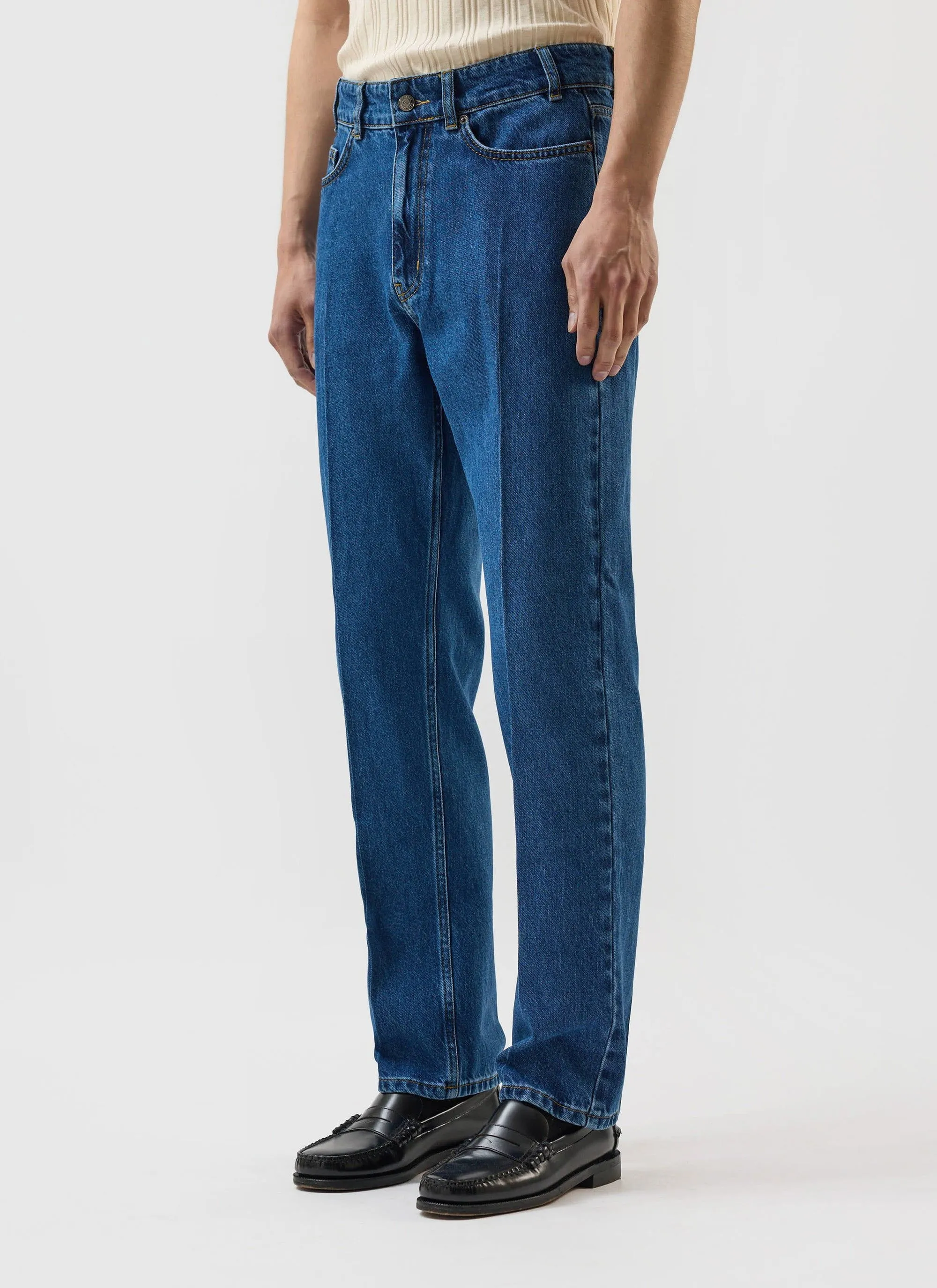 Stay Press Denim Jeans | Percival x Warren | Mid Wash Blue sold by Percival product image thumbnail 5