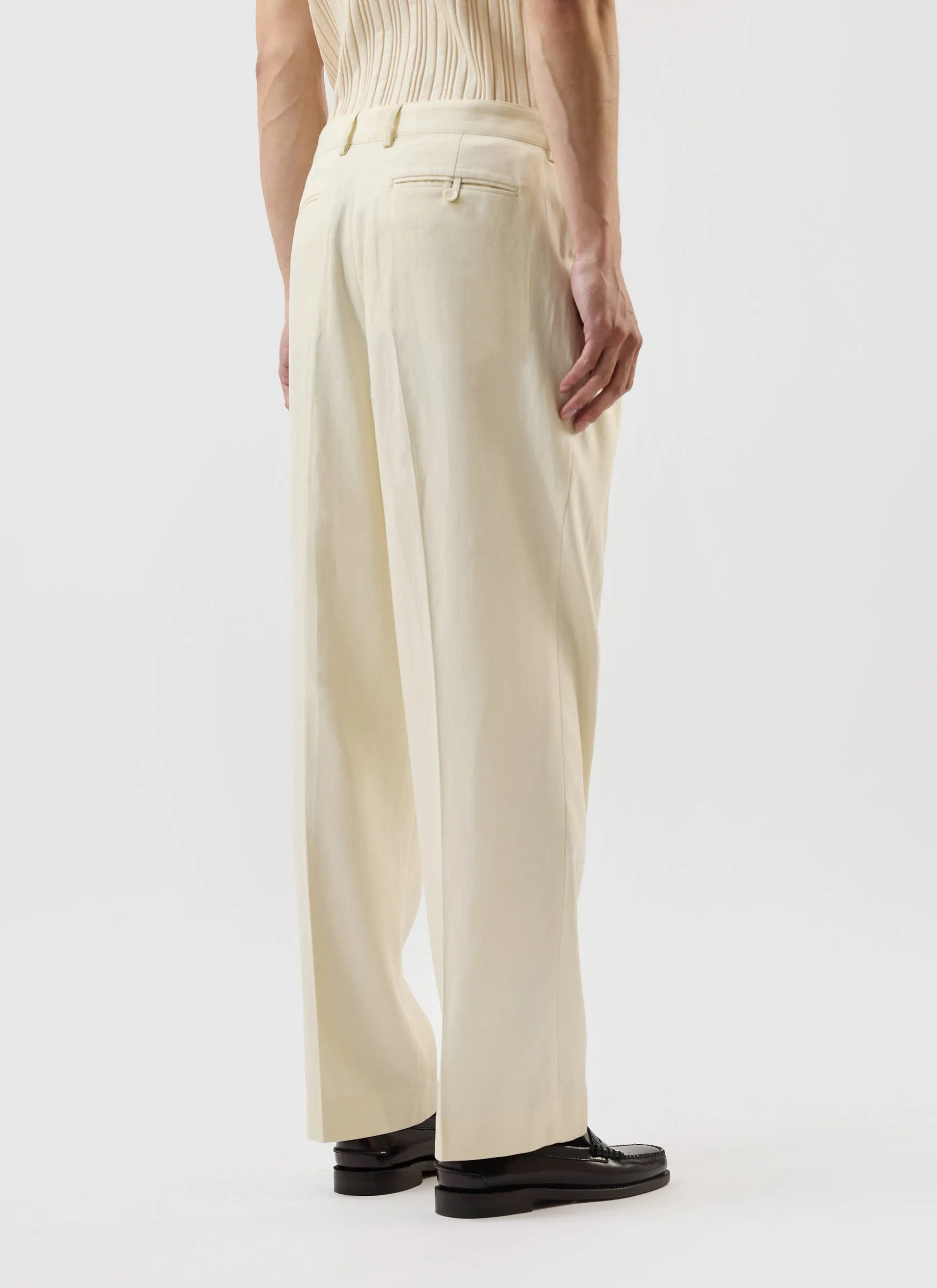 Pleated Tailored Trousers | Percival x Warren | Ecru Cream sold by Percival product image thumbnail 4
