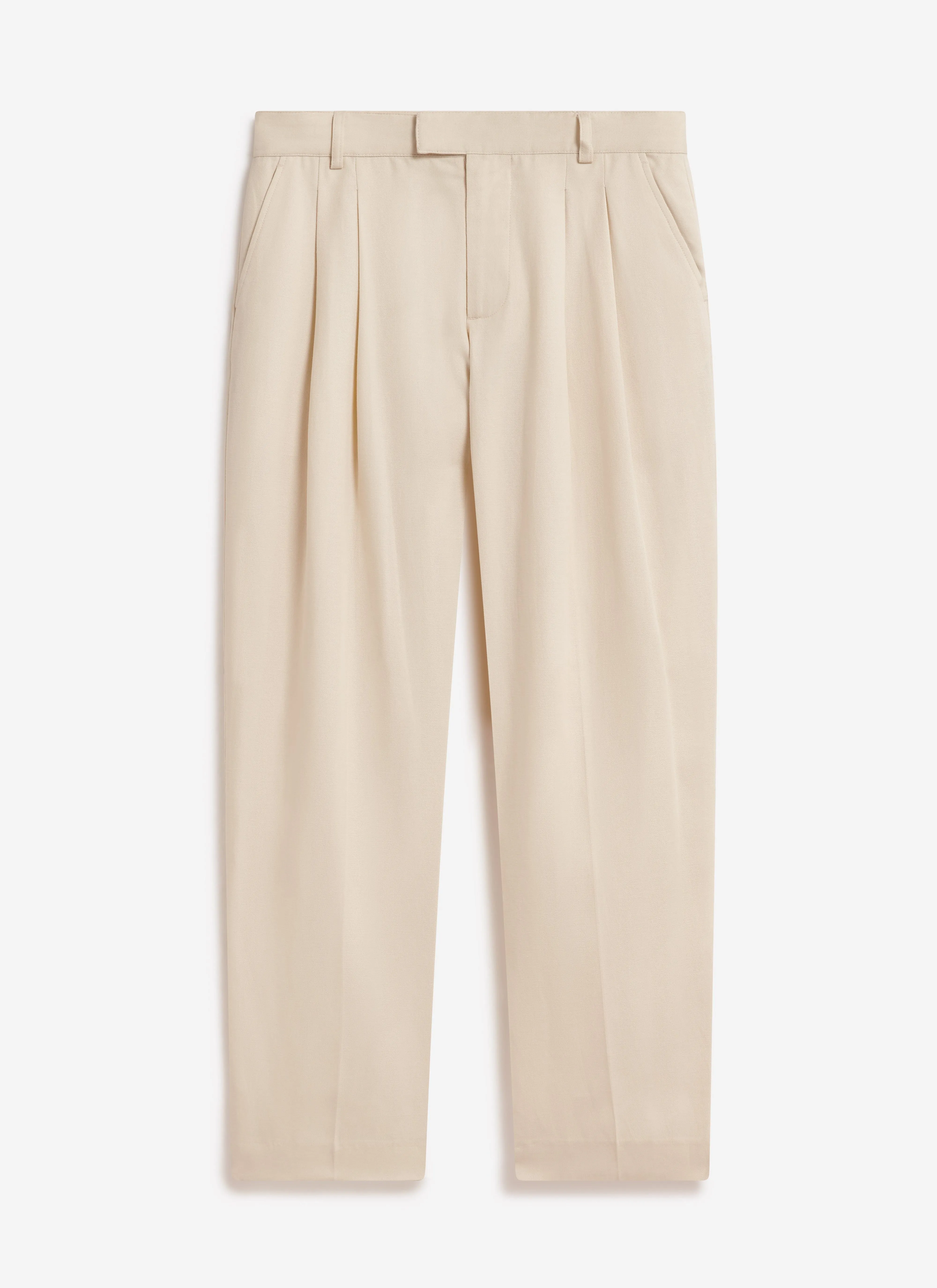 Pleated Tailored Trousers | Percival x Warren | Ecru Cream sold by Percival