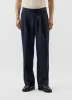 Pleated Lyocell Tailored Trousers | Percival x Warren | Navy sold by Percival