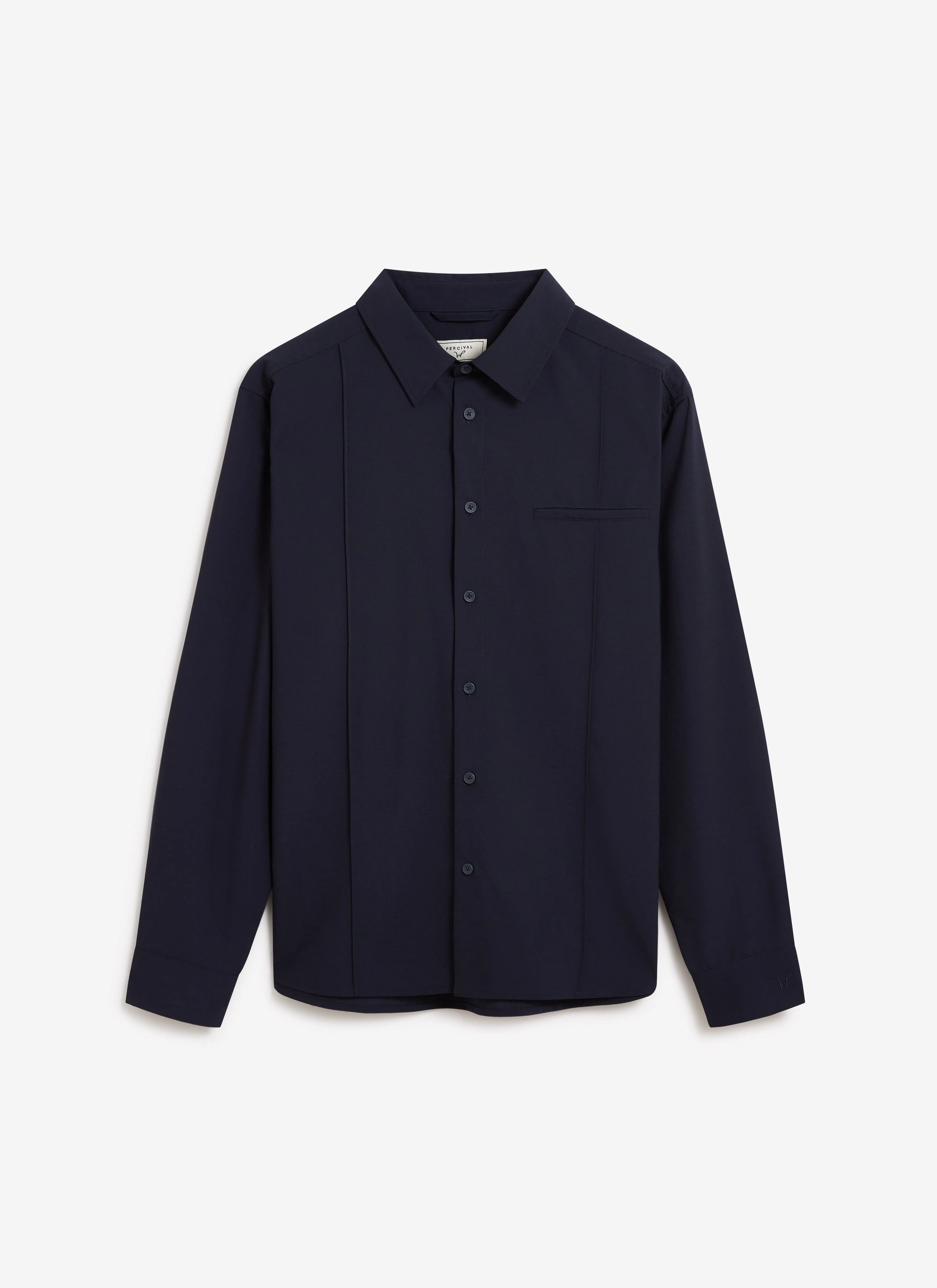 Men's Pleated Shirt | Percival x Warren | Navy Blue sold by Percival product image thumbnail 2