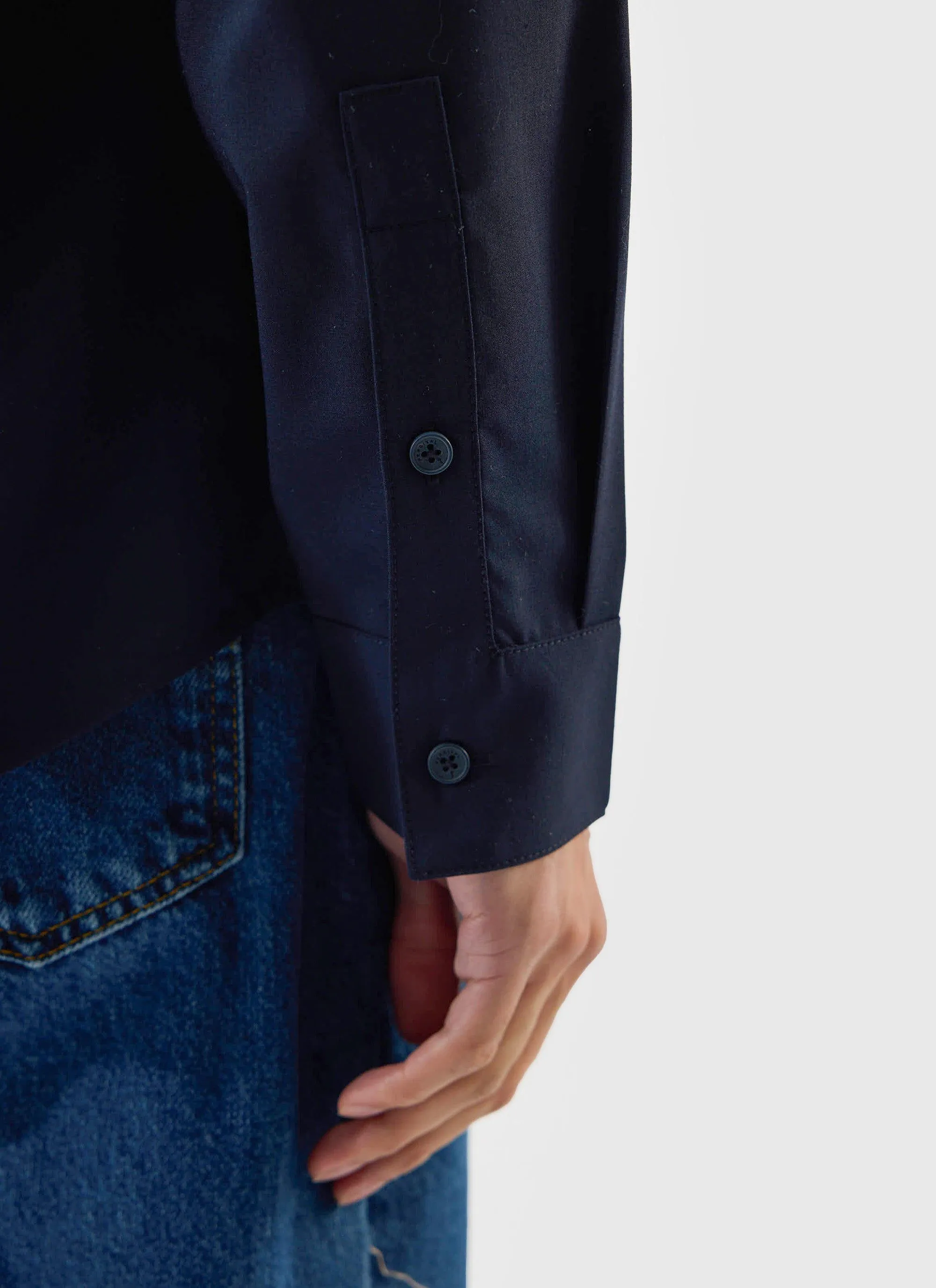 Men's Pleated Shirt | Percival x Warren | Navy Blue sold by Percival product image thumbnail 5