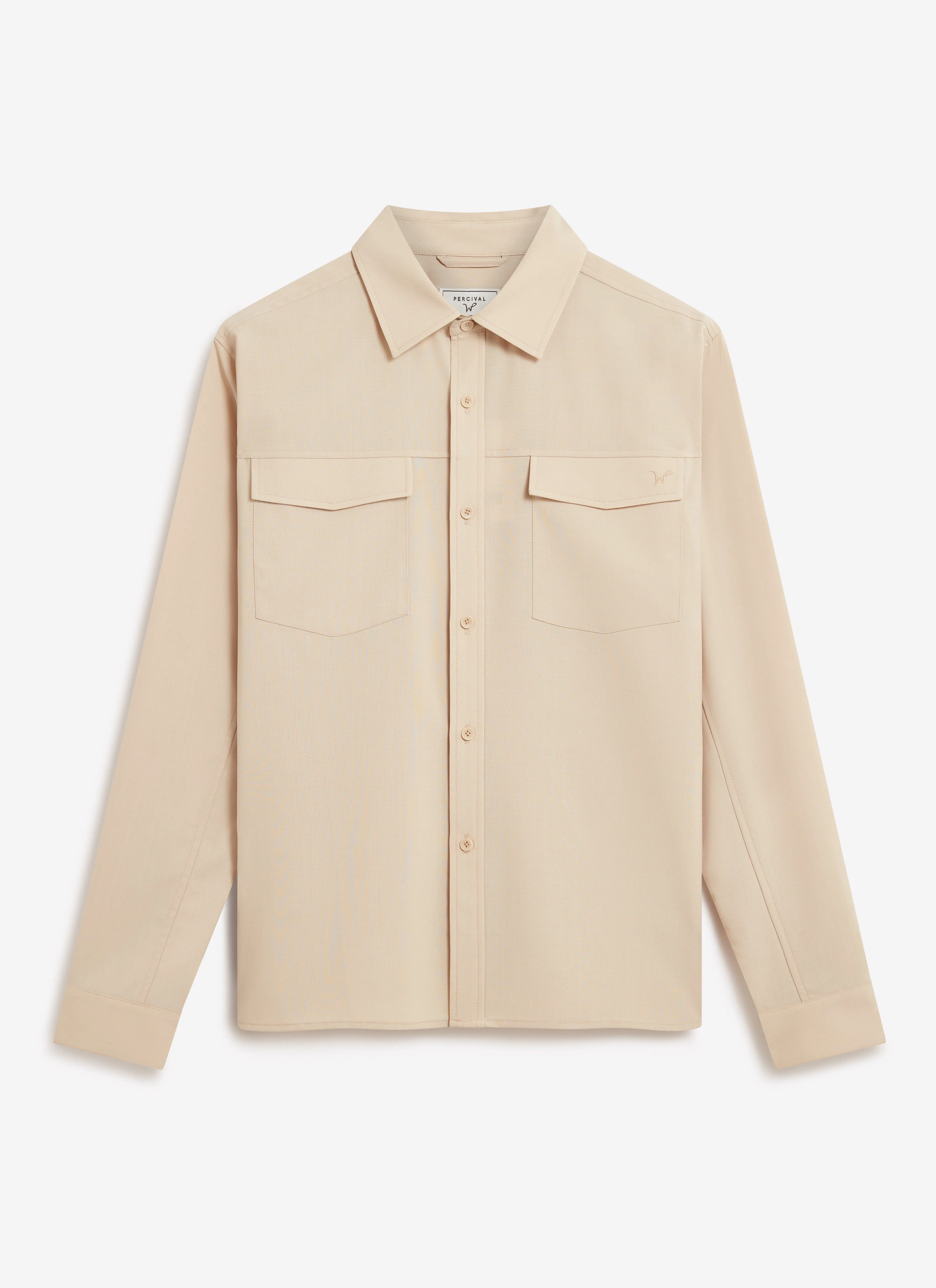 Men's Long Sleeve Safari Shirt | Percival x Warren | Camel Beige sold by Percival product image thumbnail 2