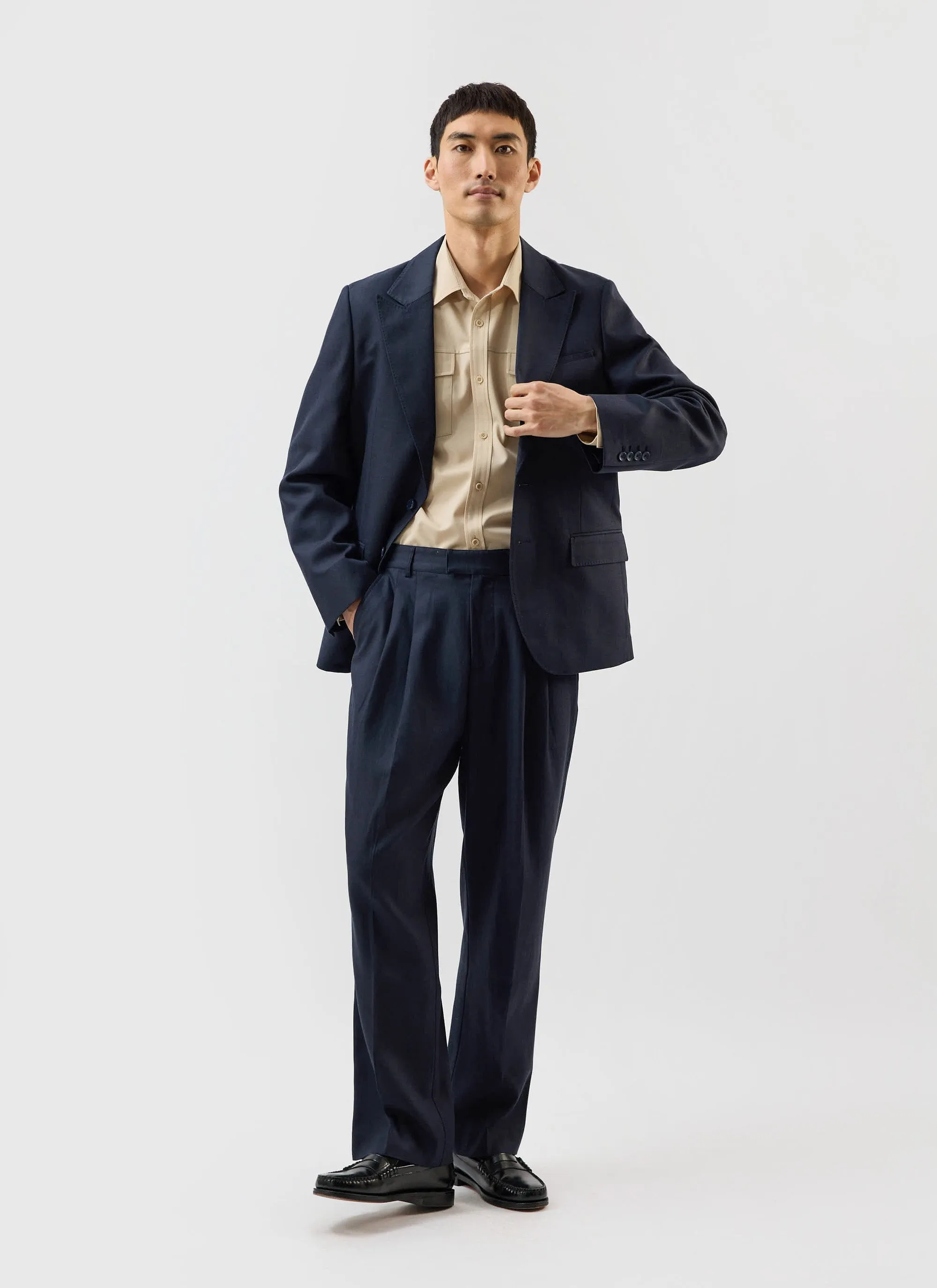 Lyocell Tailored Blazer | Percival x Warren | Navy sold by Percival product image thumbnail 4