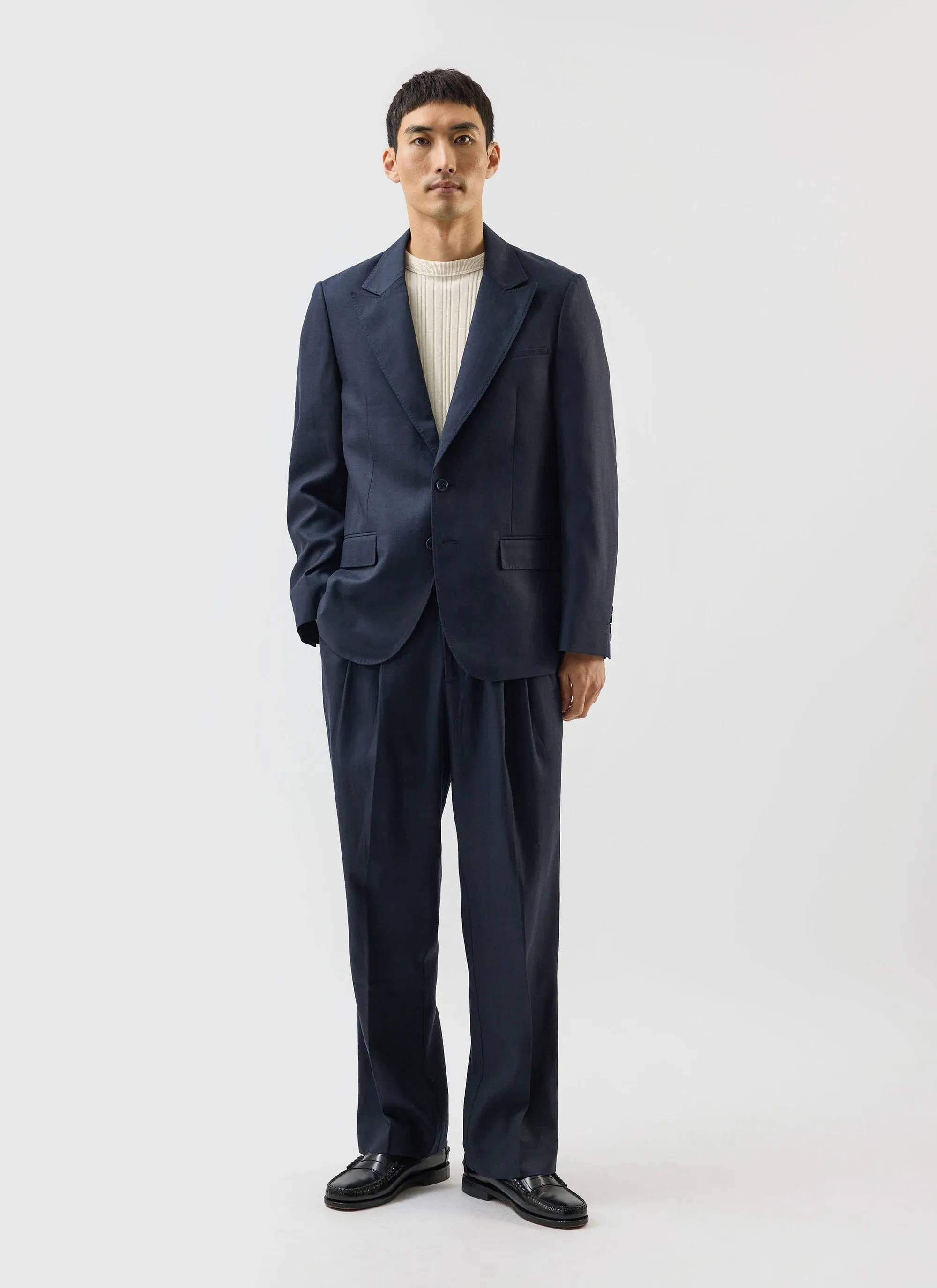 Lyocell Tailored Blazer | Percival x Warren | Navy sold by Percival
