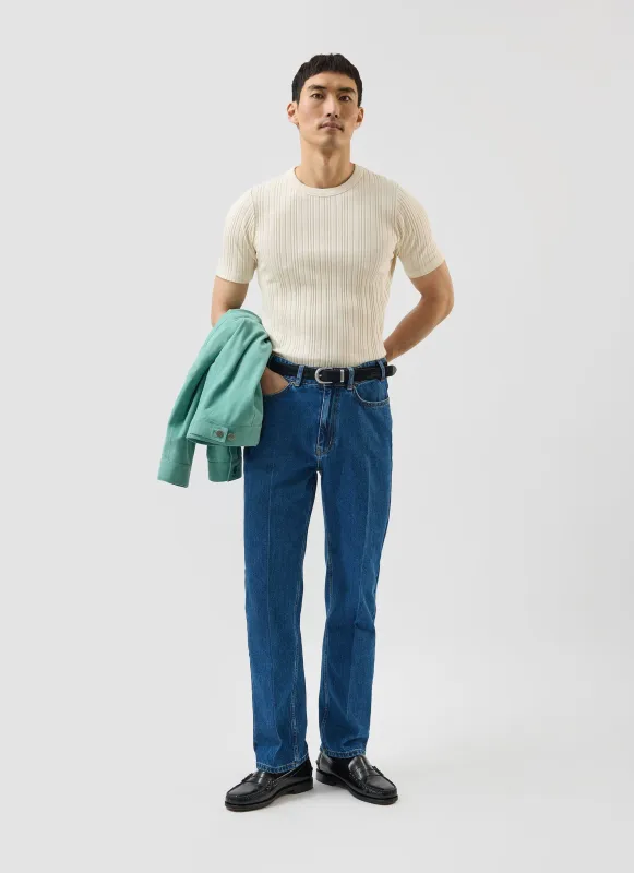 Flatlock Rib T Shirt | Percival x Warren | Ecru made by Percival