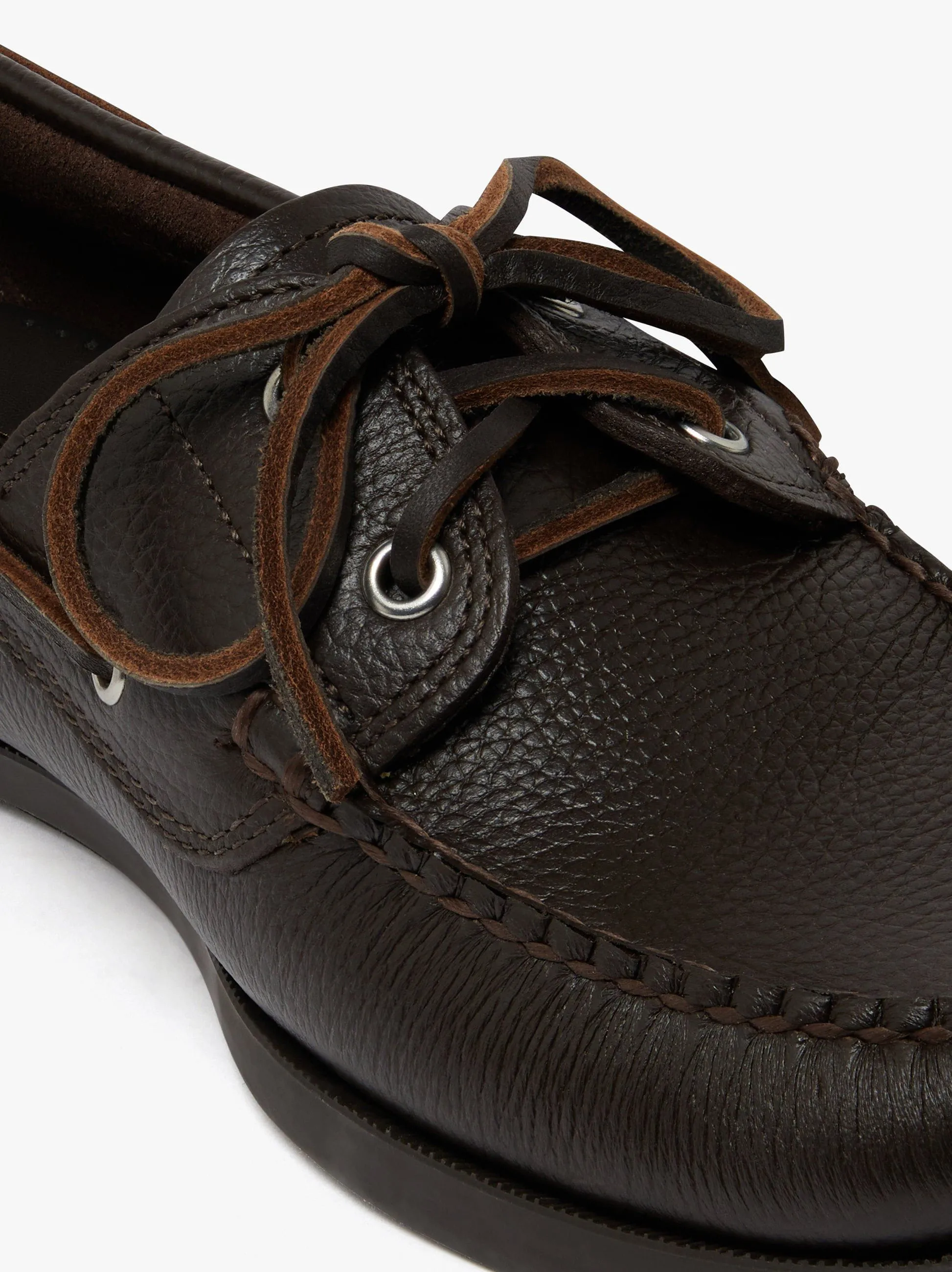 Jetty II Boater 2 Eye | G.H. Bass | Dark Brown Textured Leather sold by Percival product image thumbnail 2