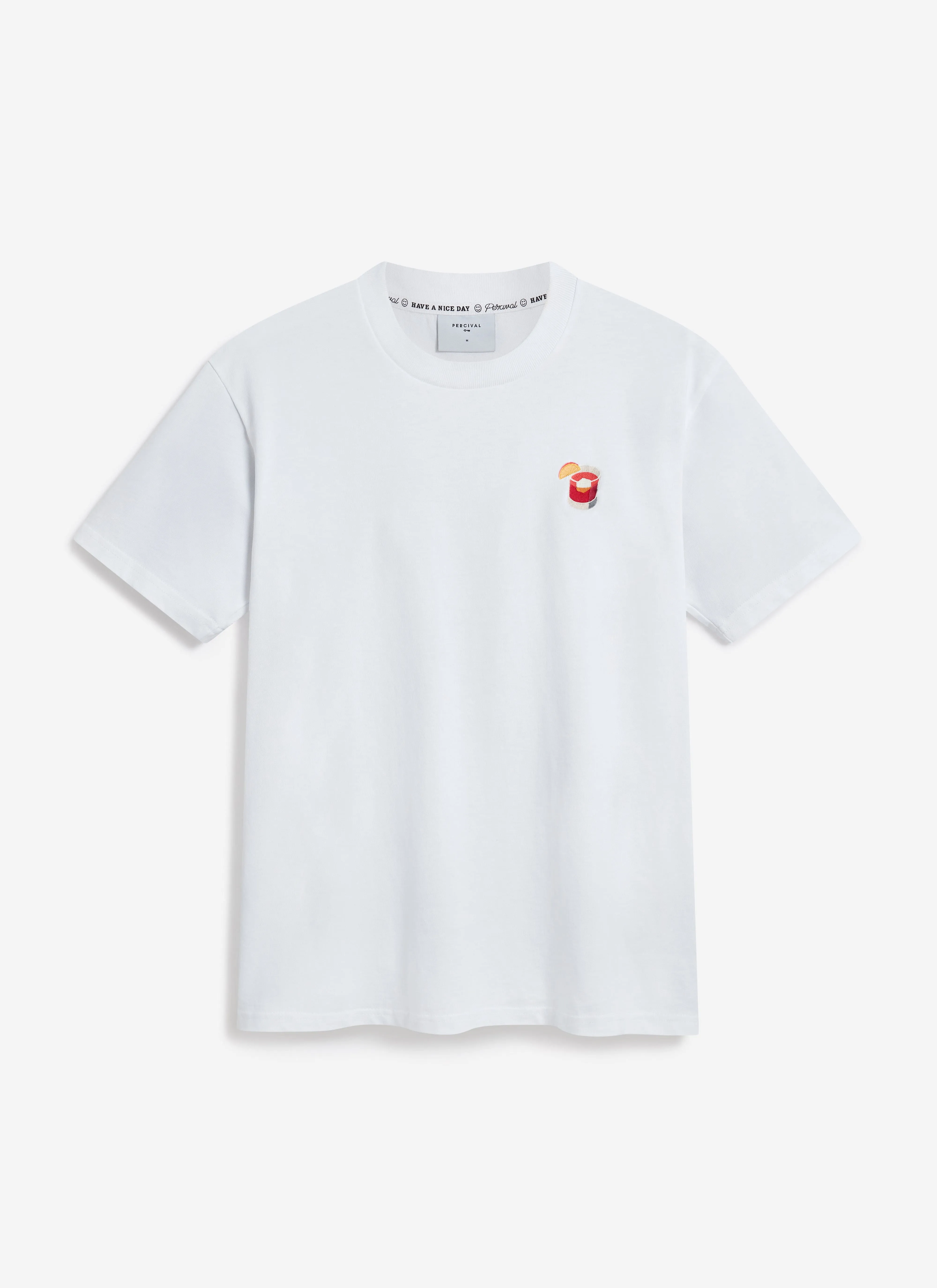Negroni T Shirt | Embroidered Organic Cotton | White sold by Percival product image thumbnail 3