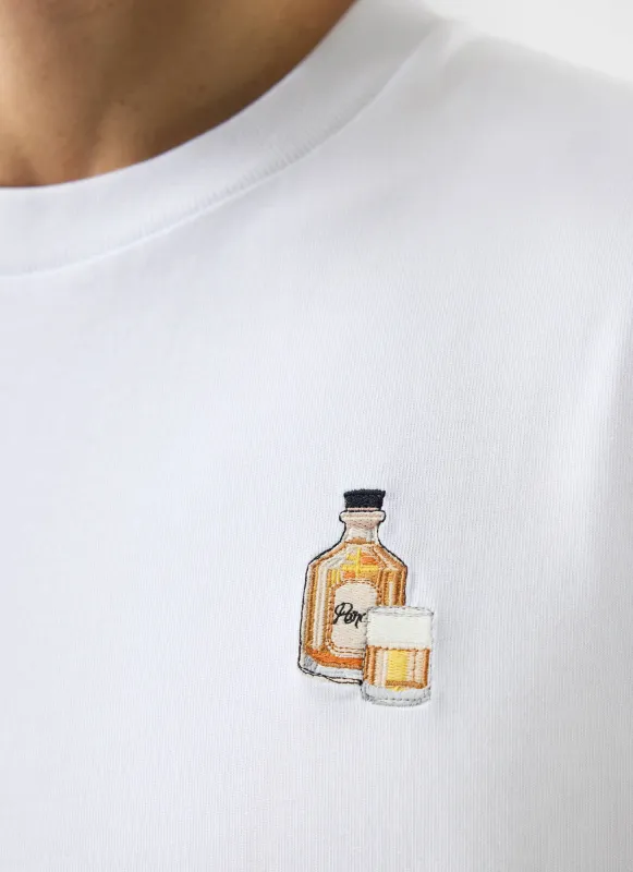 Old Fashioned T Shirt | Embroidered Organic Cotton | White sold by Percival