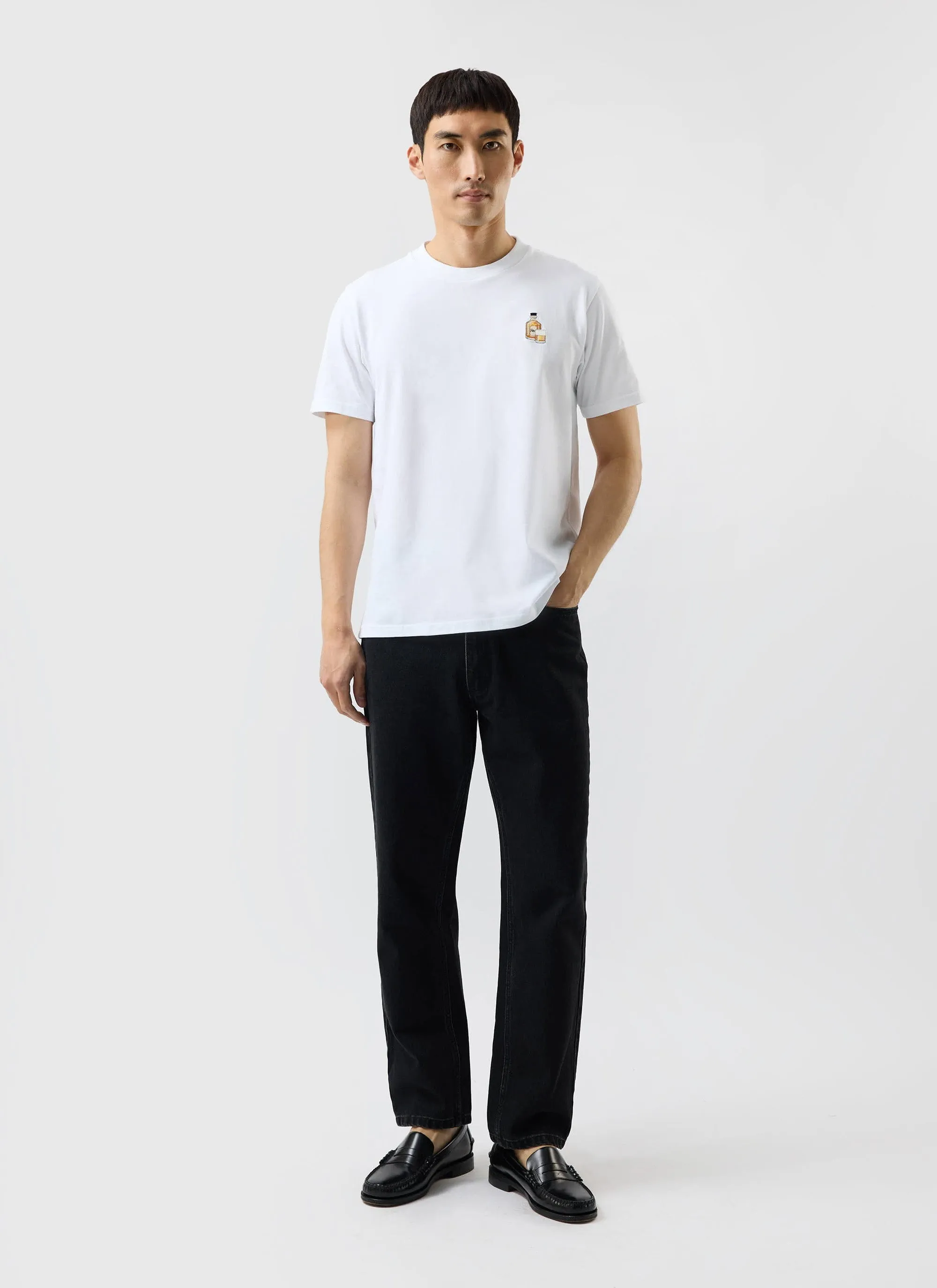 Old Fashioned T Shirt | Embroidered Organic Cotton | White sold by Percival product image thumbnail 4