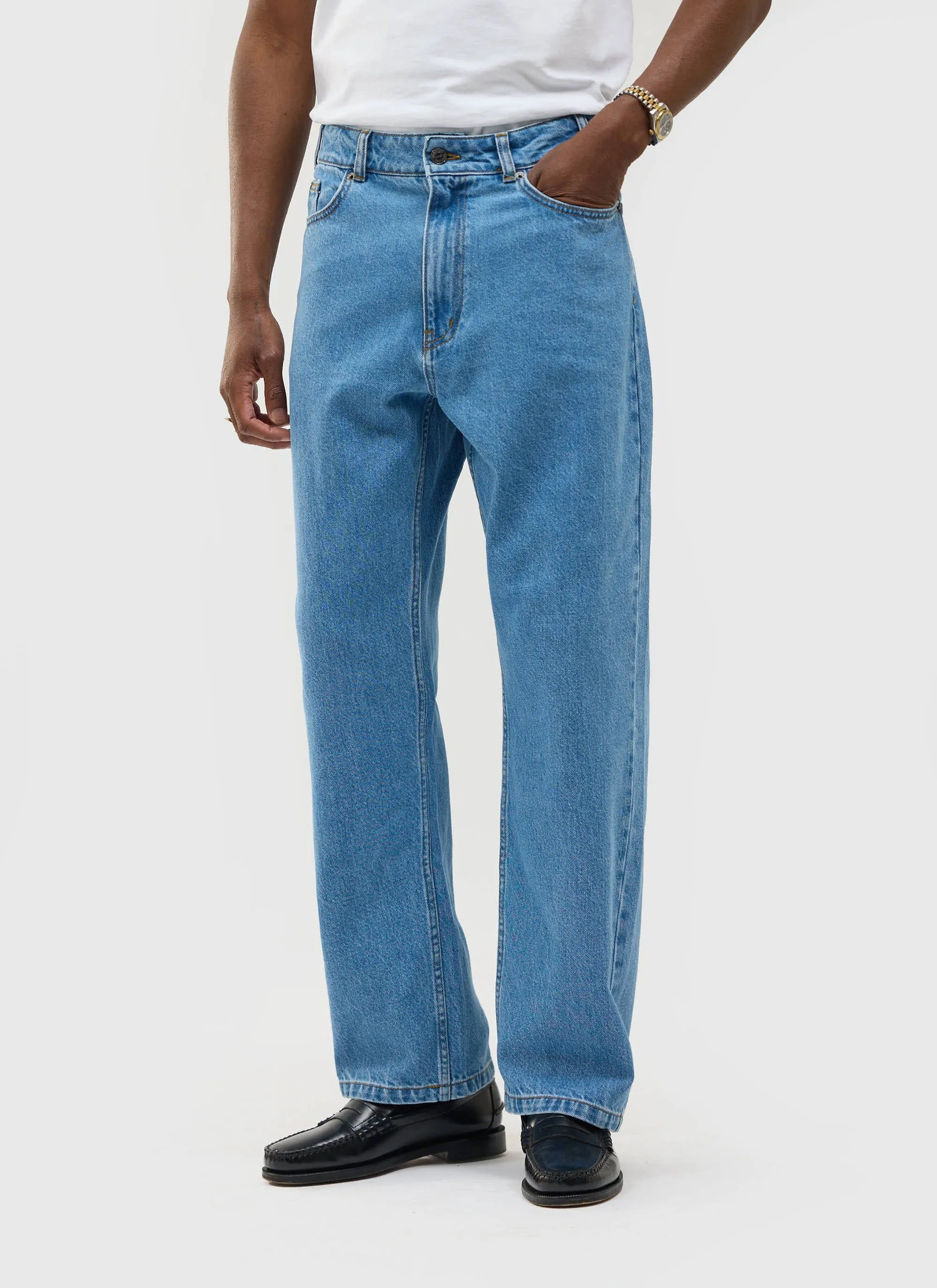 Wide Leg Denim Jeans | Light Wash Blue sold by Percival product image thumbnail 2