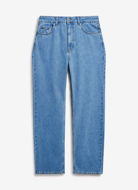 Wide Leg Denim Jeans | Light Wash Blue sold by Percival