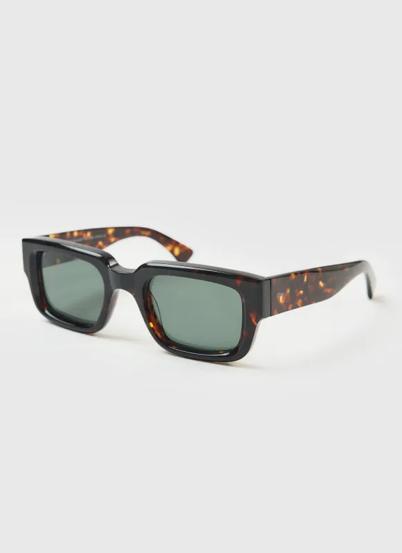 P002-E20 Demi Brown Tortoise Sunglasses | Bottle Green Lenses sold by Percival