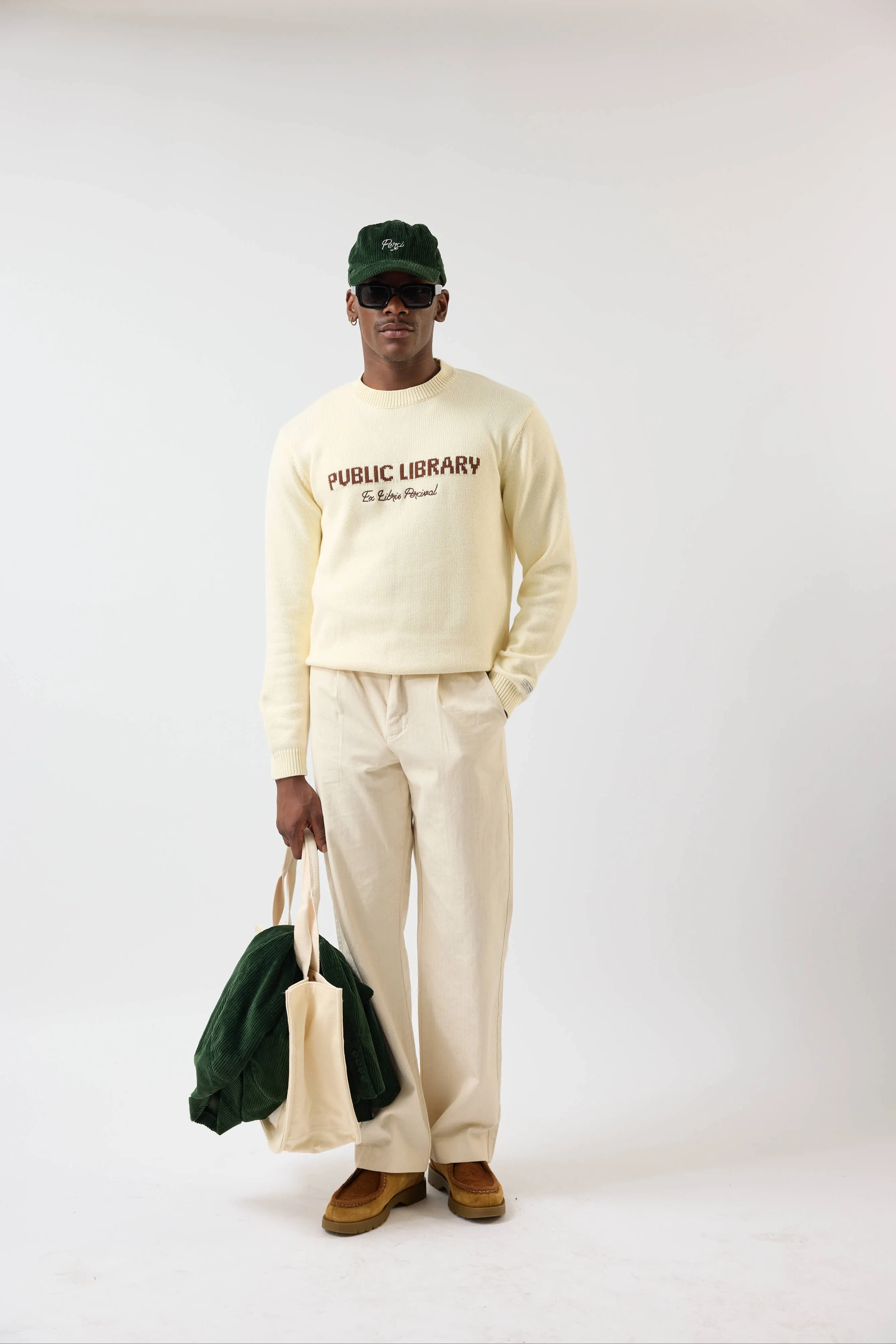 Public Library Knitted Crew Neck Jumper | Wool | Ecru Cream sold by Percival product image thumbnail 2