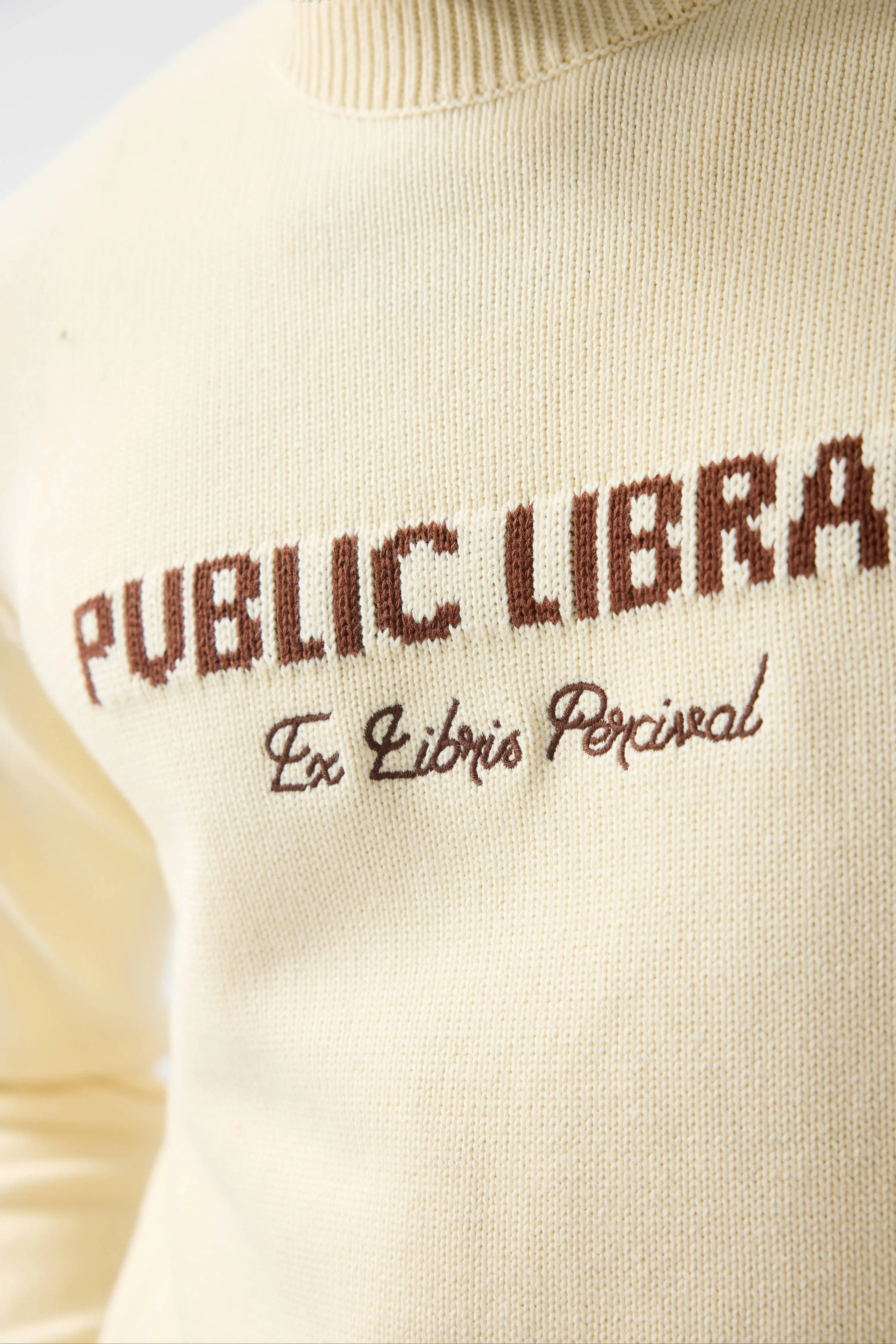 Public Library Knitted Crew Neck Jumper | Wool | Ecru Cream sold by Percival product image thumbnail 3