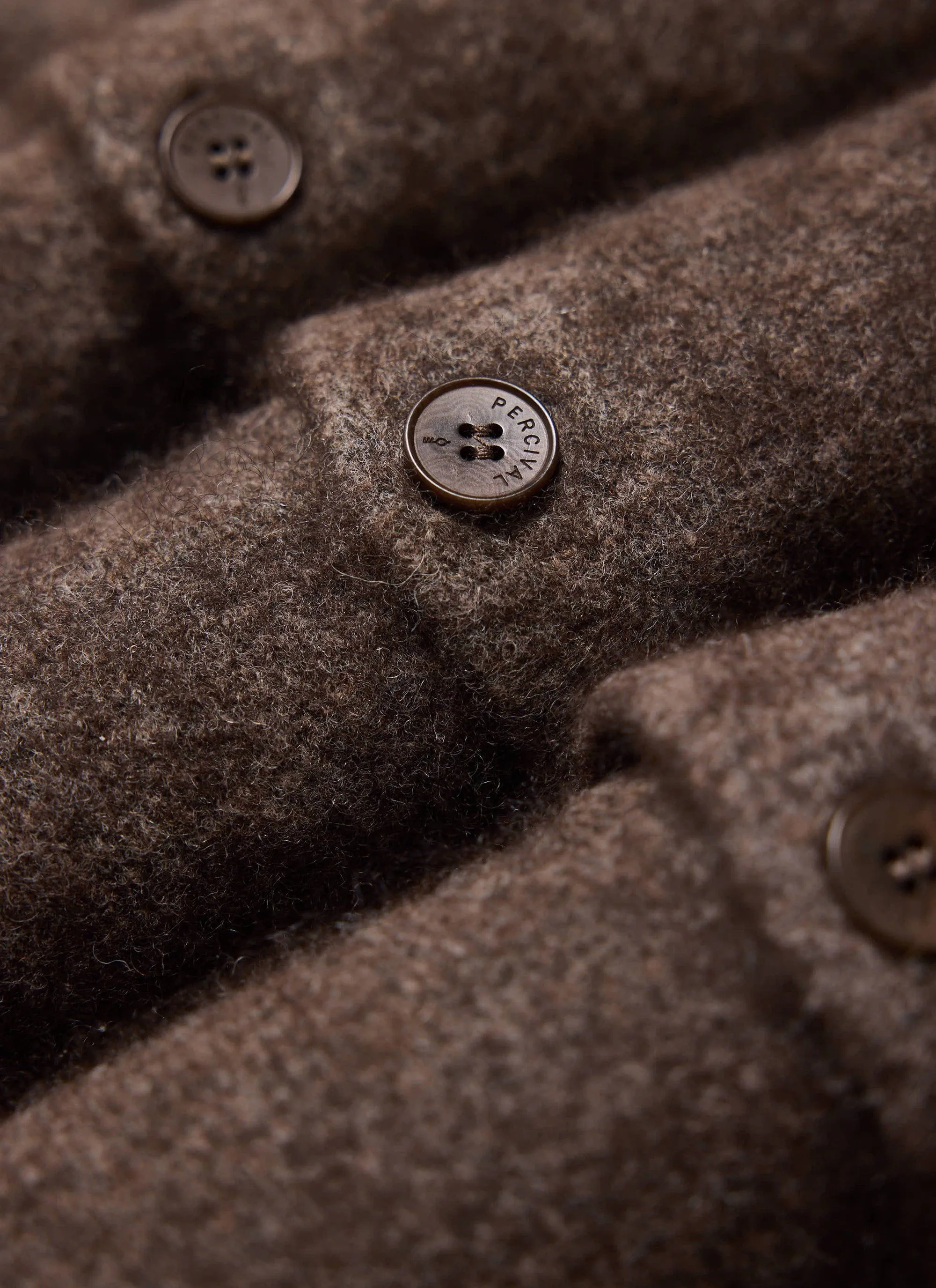 Archive Wool Knitted Collared Cardigan | Brown sold by Percival product image thumbnail 3