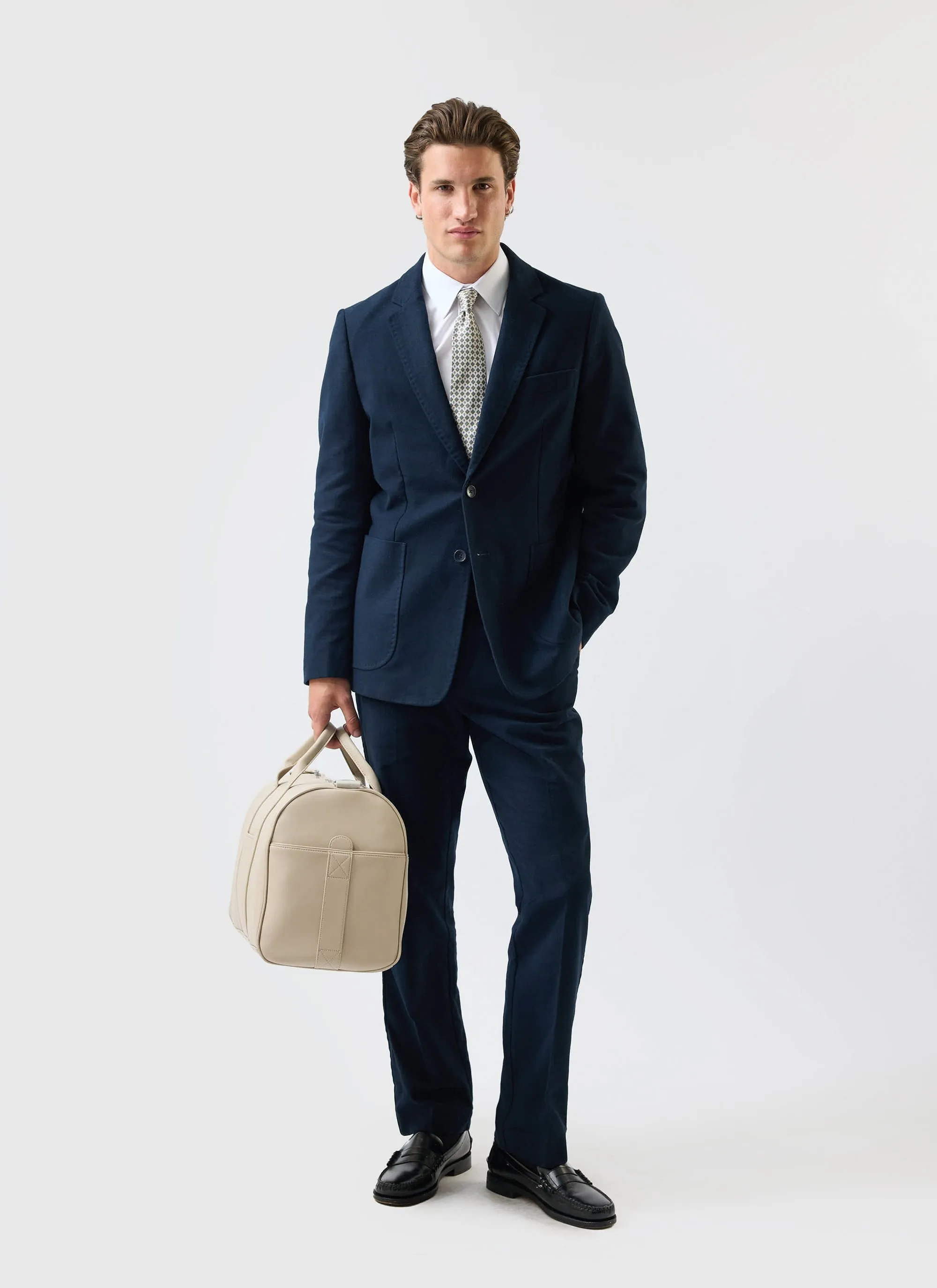 Tailored Moleskin Blazer | Navy sold by Percival product image thumbnail 5