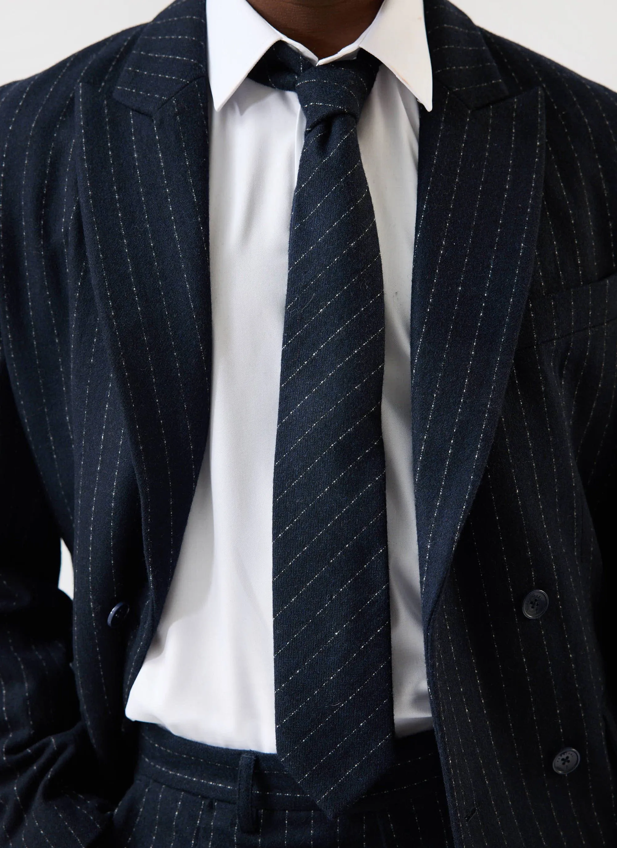Textured Stripe Tie | Navy sold by Percival product image thumbnail 2