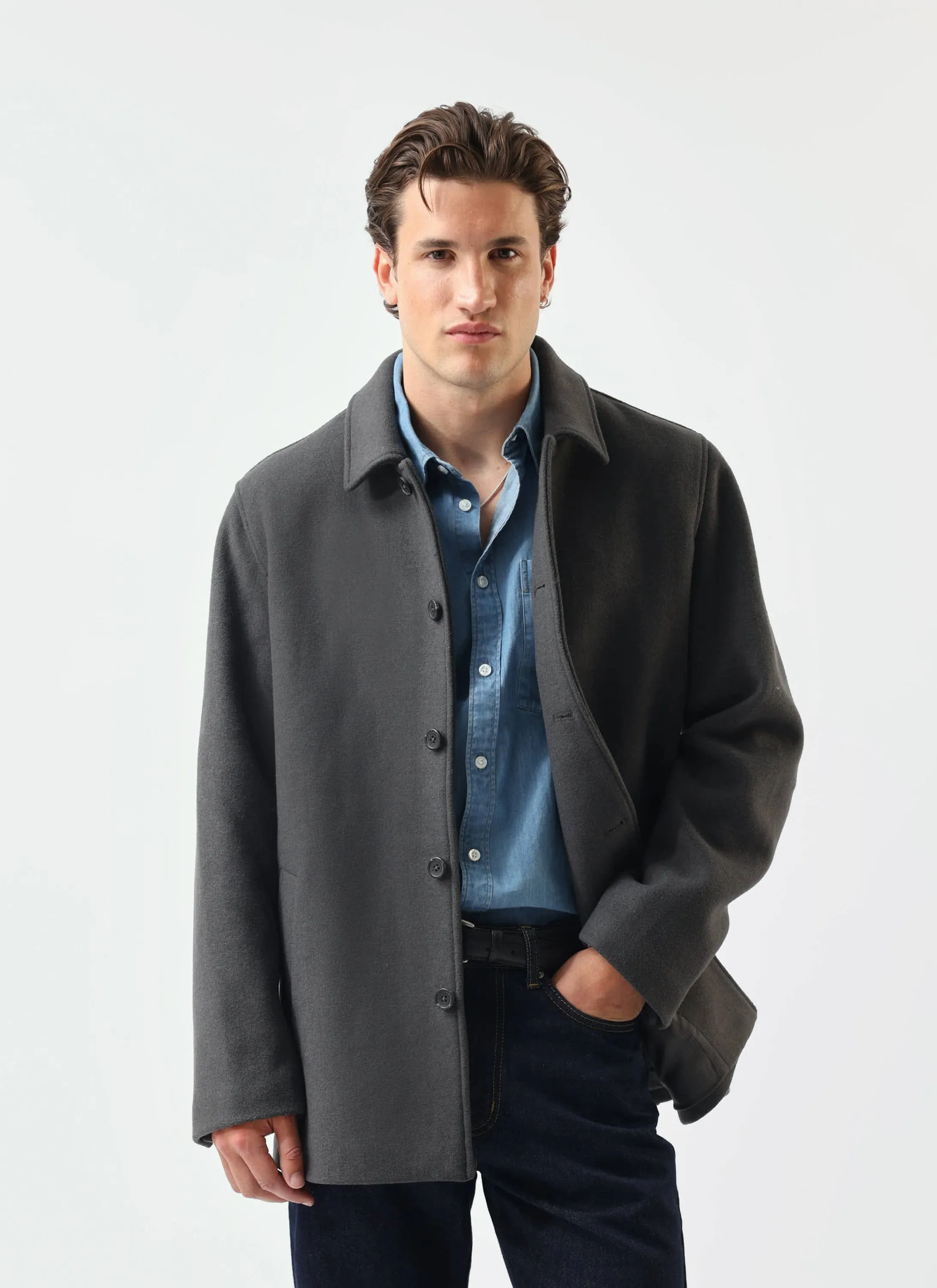 Peacoat | Melton Wool | Charcoal sold by Percival product image thumbnail 2