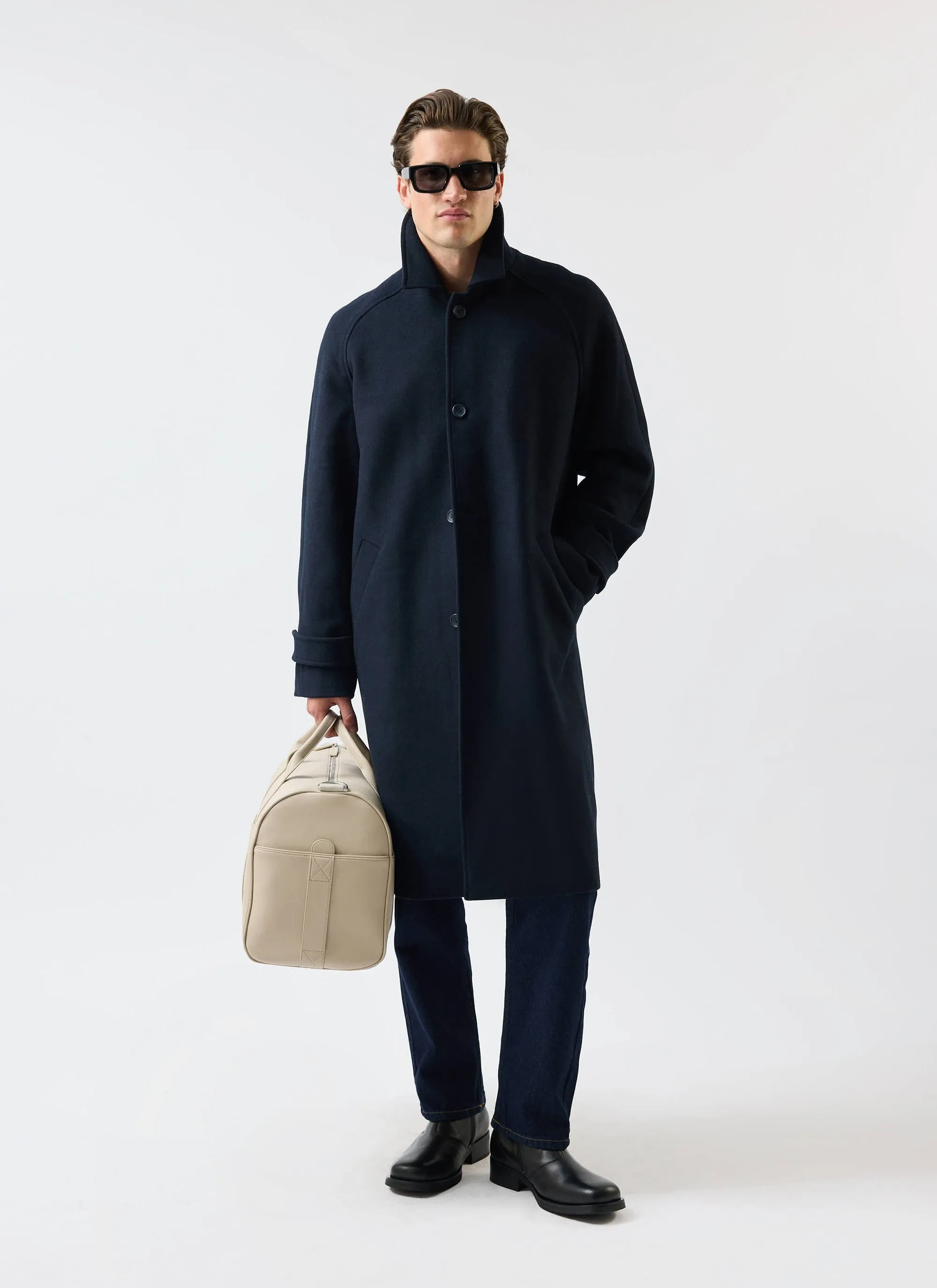 Men's Wool Car Coat | Navy sold by Percival product image thumbnail 2