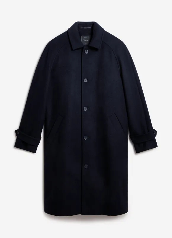 Wool Overcoat | Navy sold by Percival