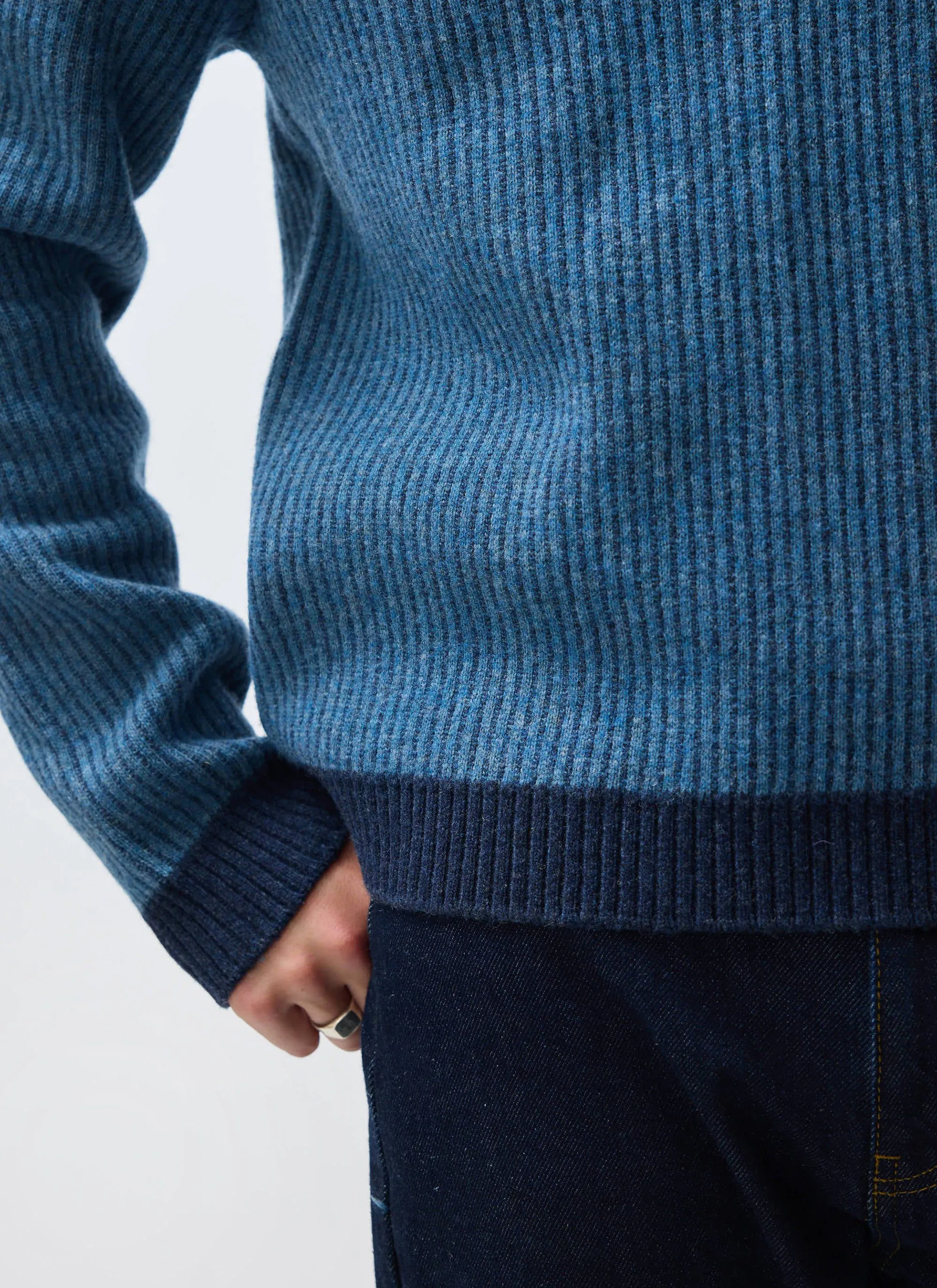 Picnic Polo | Two Toned Wool | Navy sold by Percival product image thumbnail 5