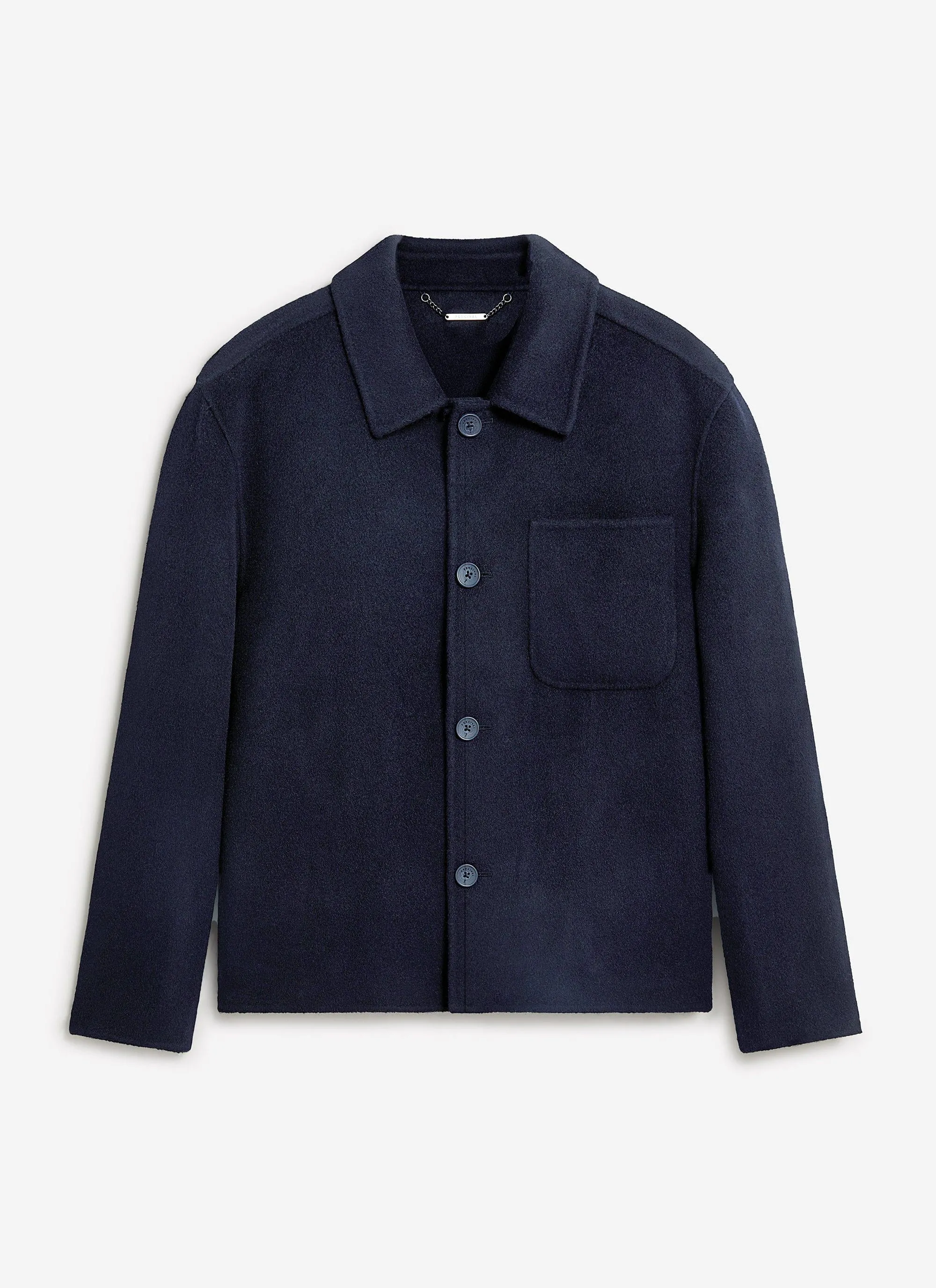 Heavy Wool Overshirt | Navy sold by Percival