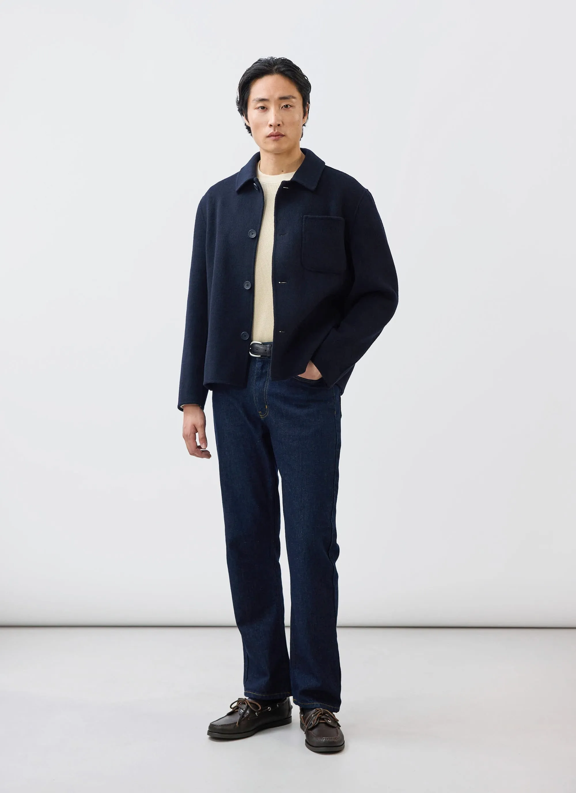 Heavy Wool Overshirt | Navy sold by Percival product image thumbnail 2