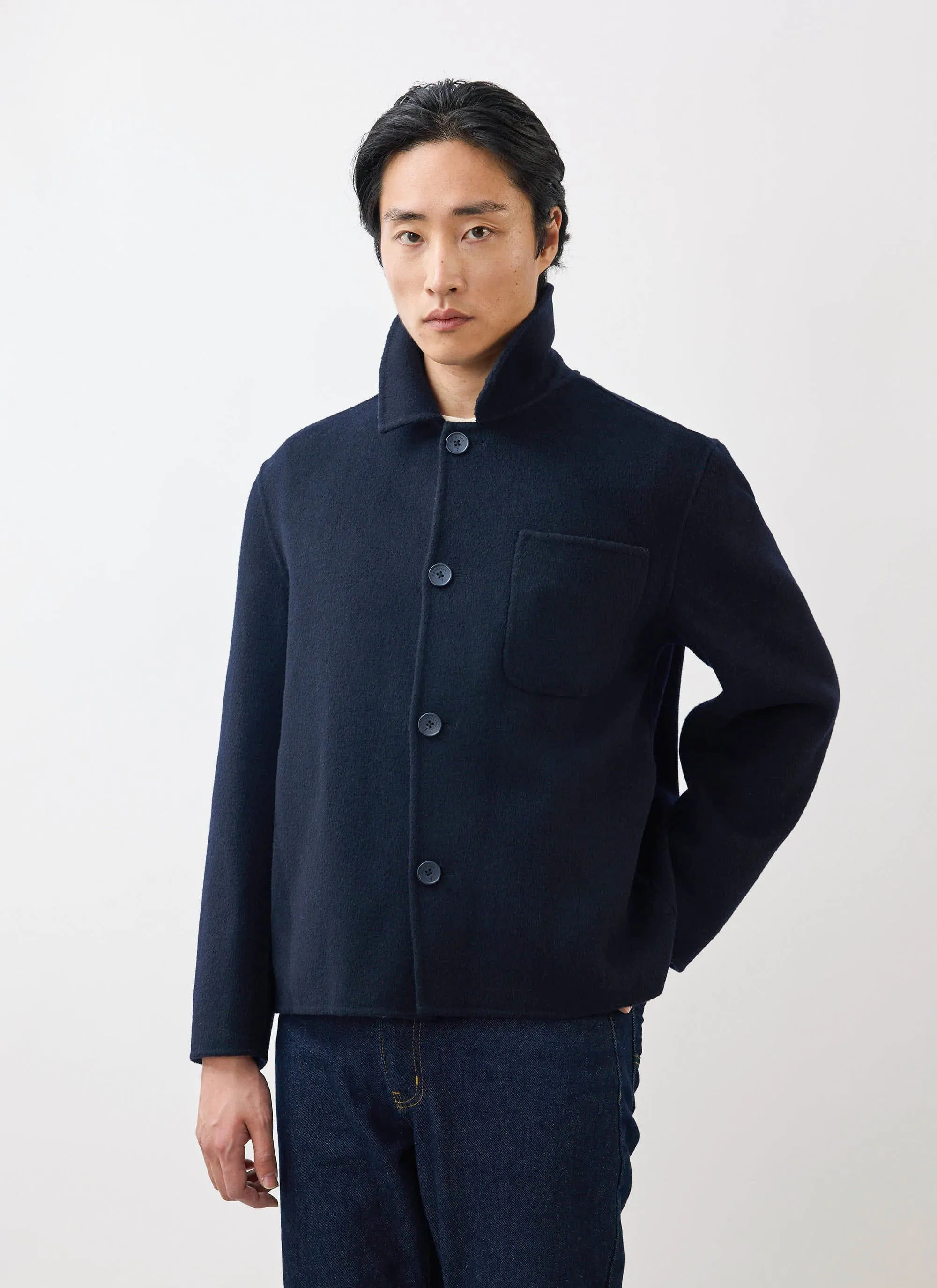Heavy Wool Overshirt | Navy sold by Percival product image thumbnail 3