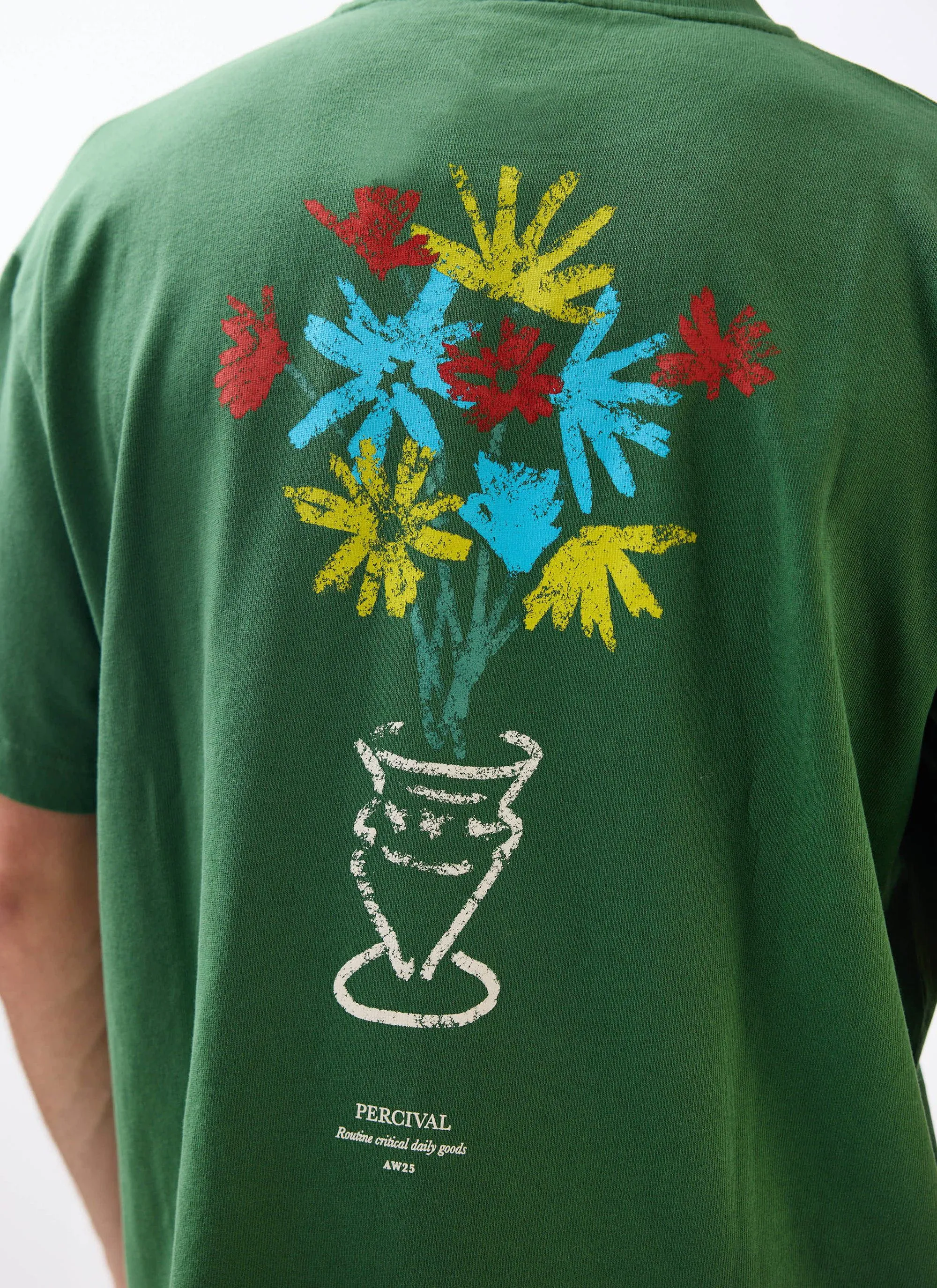 Wax Crayon Vase Oversized T Shirt | Organic Cotton | Forest sold by Percival product image thumbnail 2