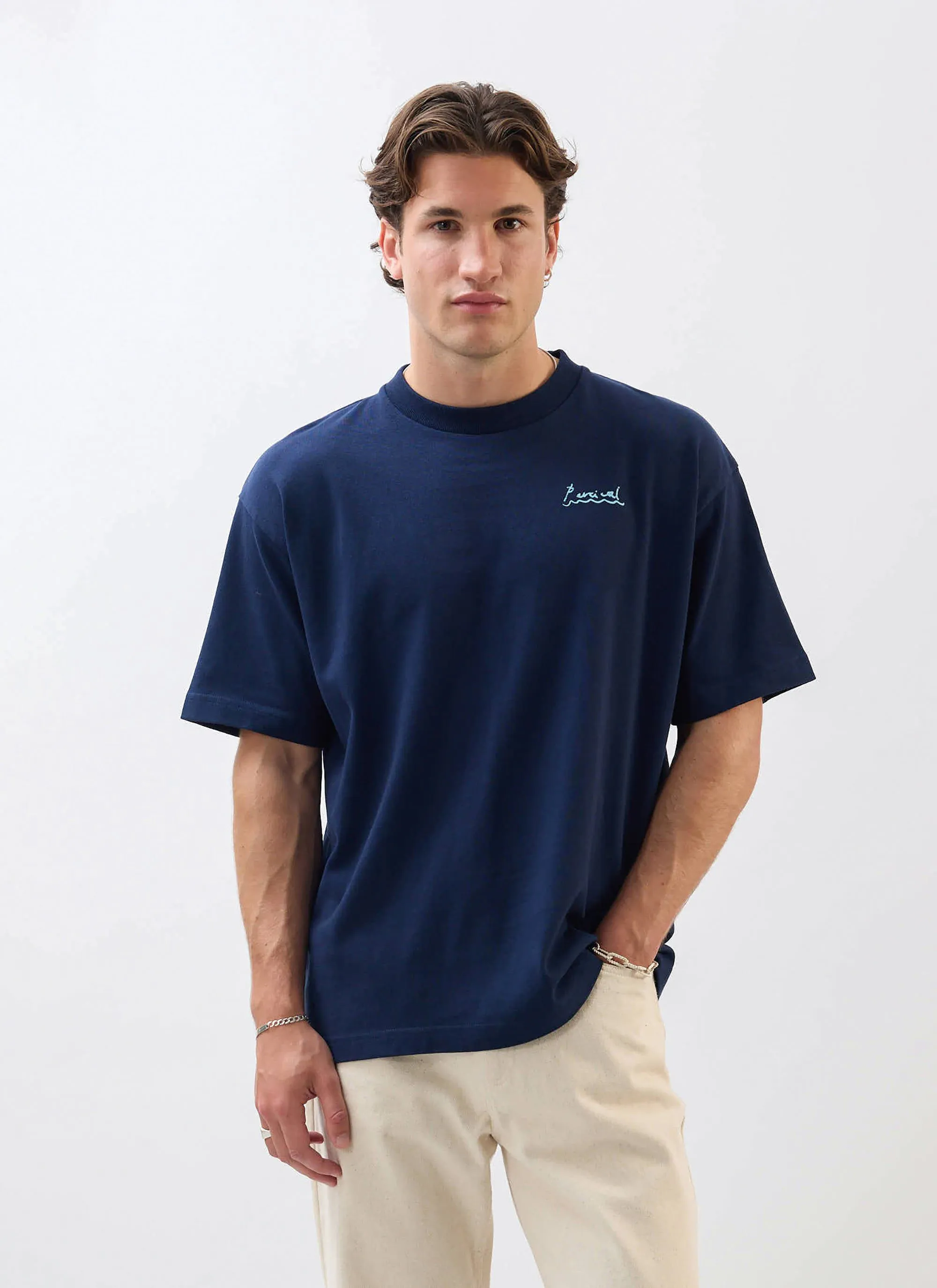Amor Oversized T Shirt | Organic Cotton | Navy sold by Percival product image thumbnail 3