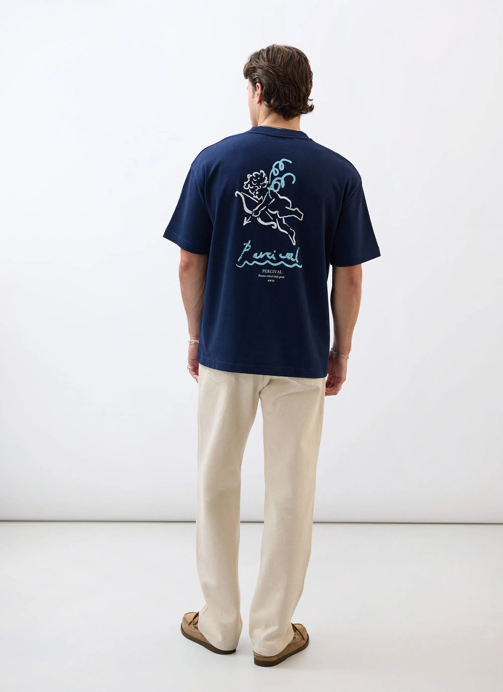 Amor Oversized T Shirt | Organic Cotton | Navy sold by Percival product image thumbnail 5